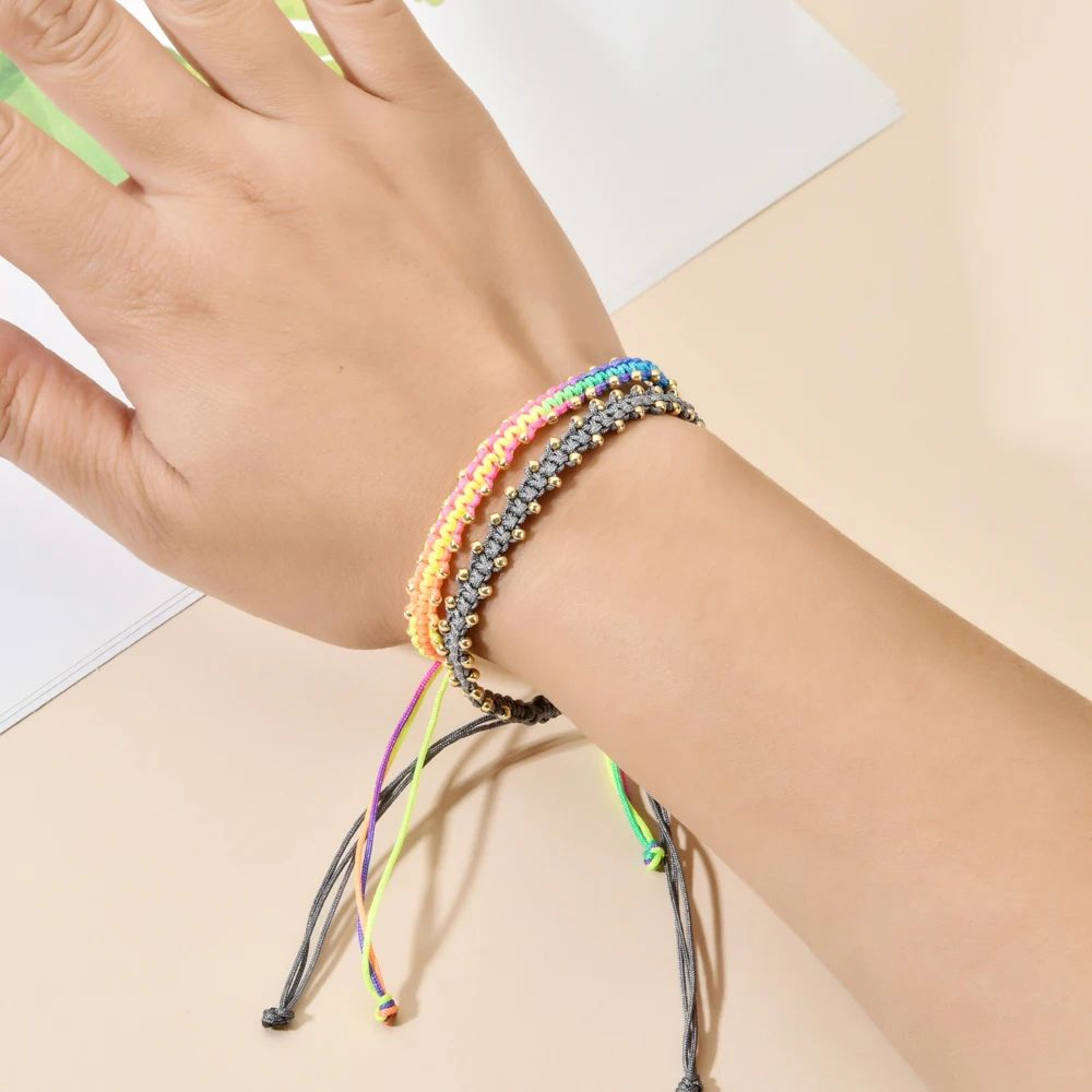 ZMZY Handmade Miyuki Beaded Woven Bracelet  Adjustable Cotton Rope Boho Tassel Bracelet For Women   3