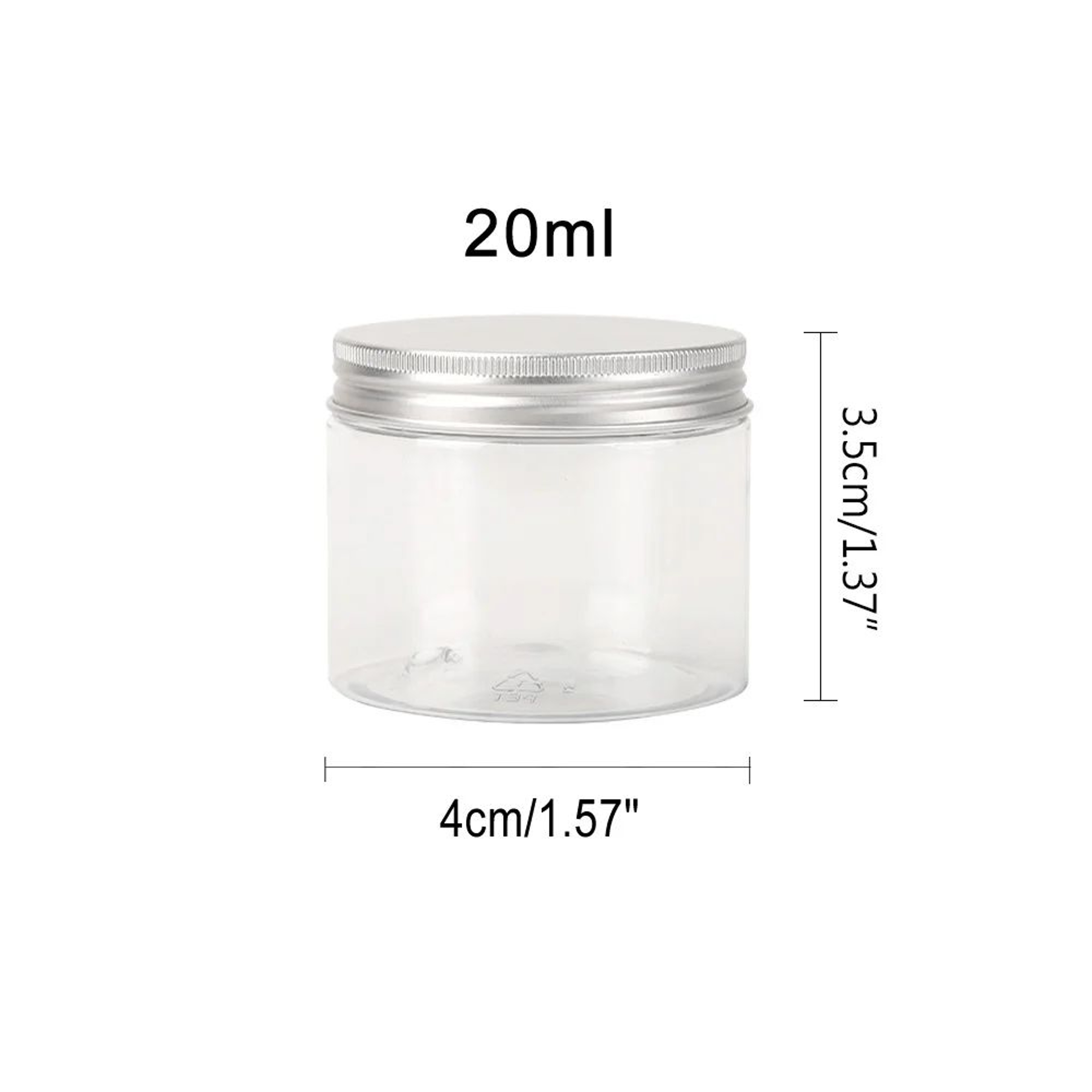 20250 ML Clear Plastic Storage Jars With Aluminum Lids  Airtight WideMouth Food Cosmetic  Travel Co 6