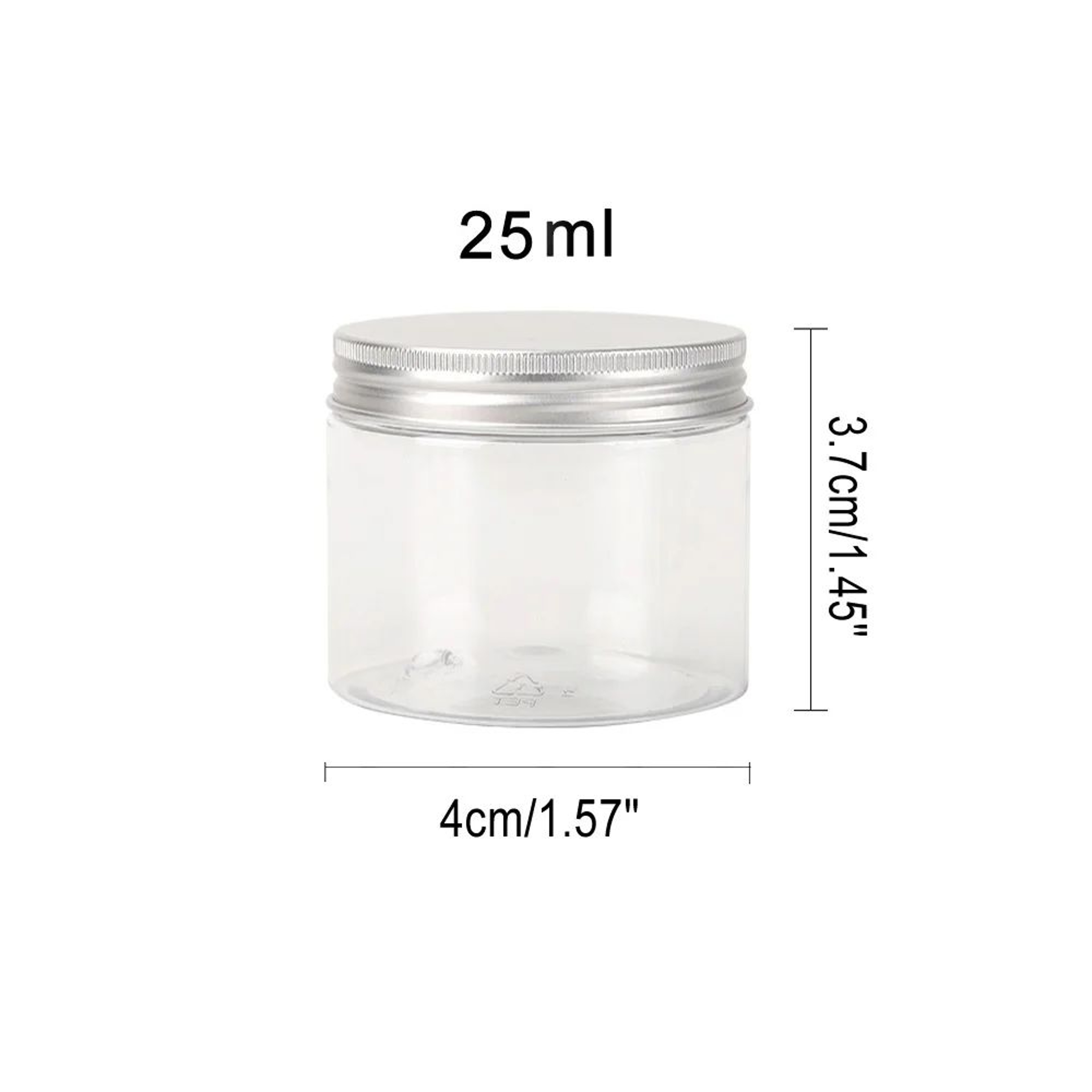 20250 ML Clear Plastic Storage Jars With Aluminum Lids  Airtight WideMouth Food Cosmetic  Travel Co 7