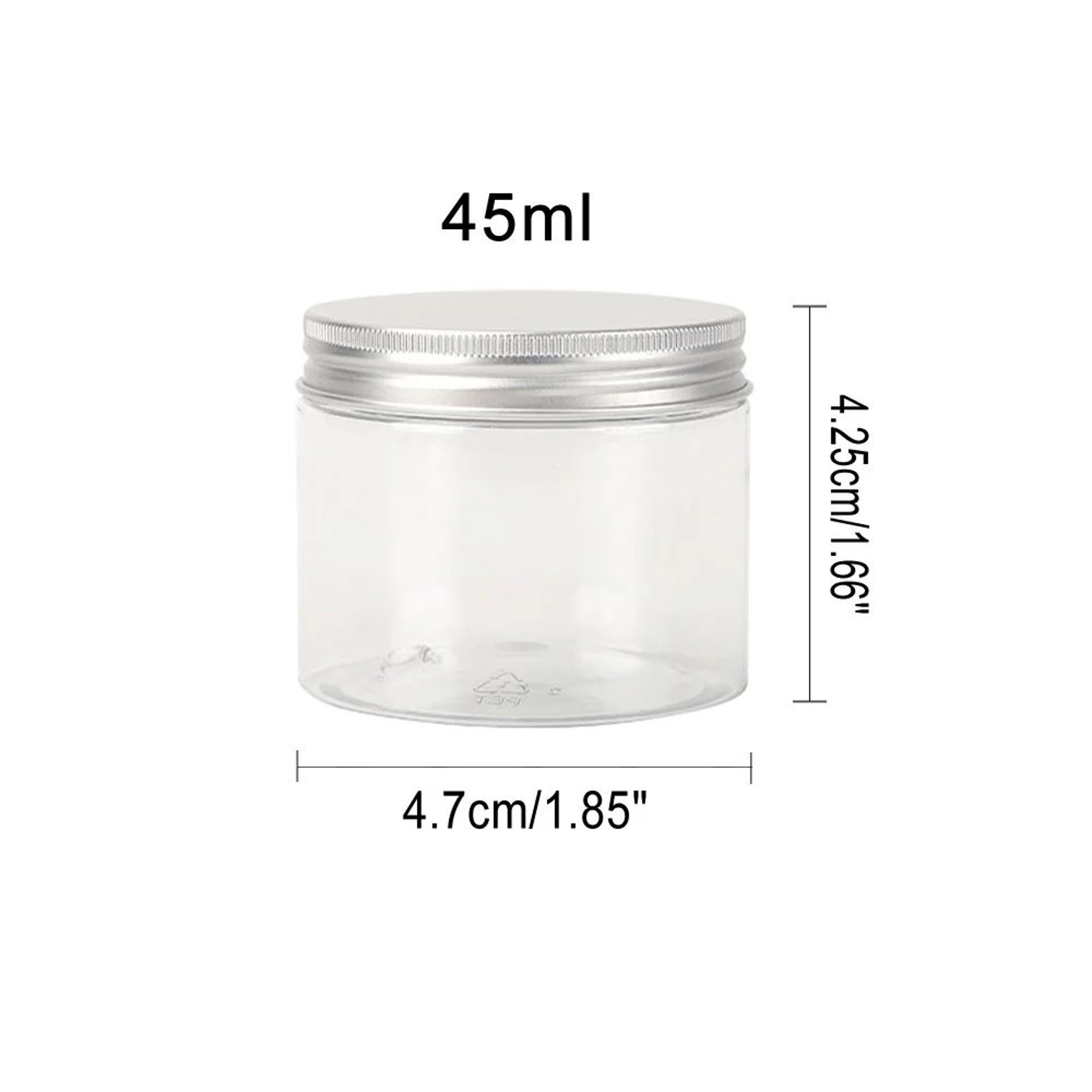 20250 ML Clear Plastic Storage Jars With Aluminum Lids  Airtight WideMouth Food Cosmetic  Travel Co 11