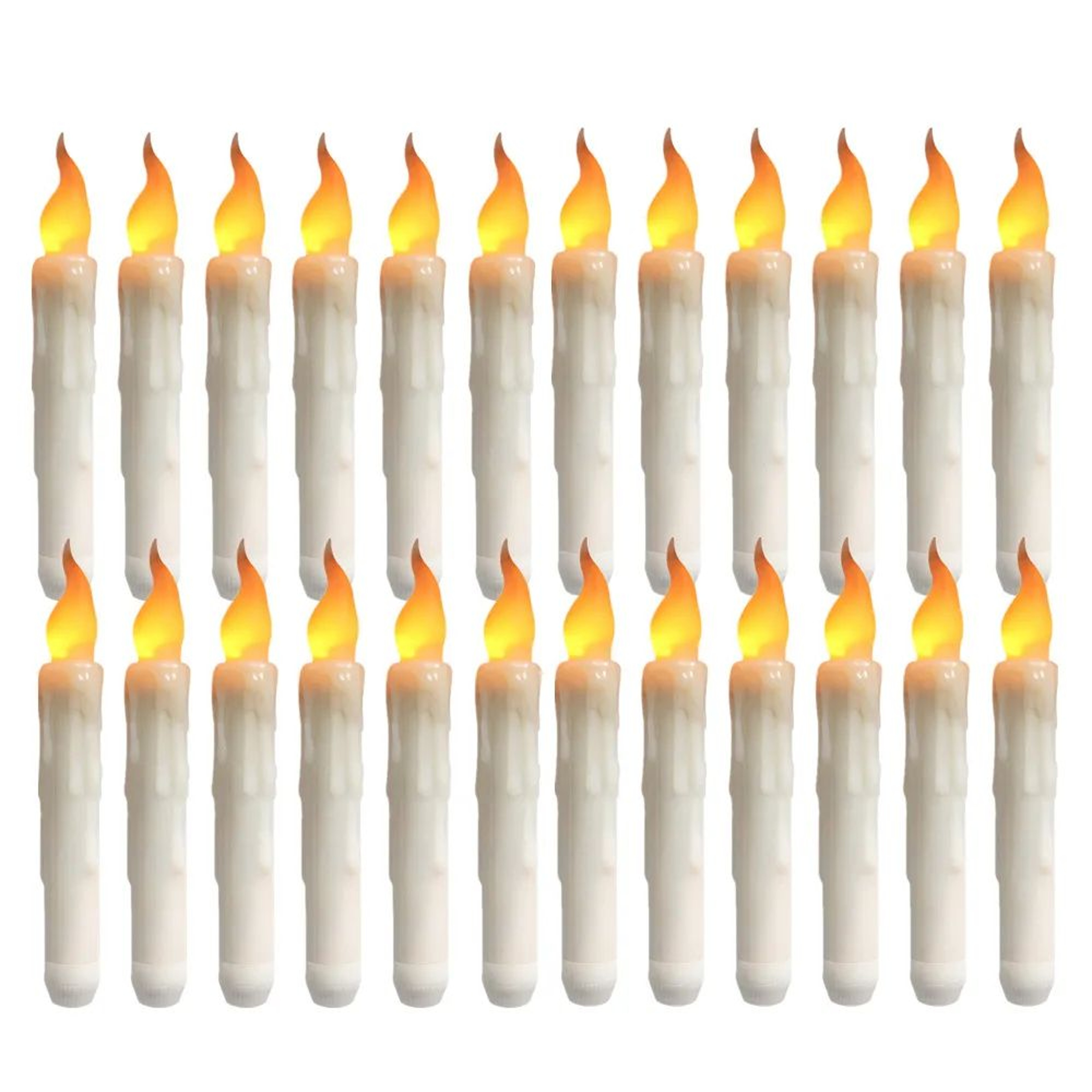 LED Flameless Taper Candles With Remote  Timer  Battery Operated Flickering Ivory Candlesticks For