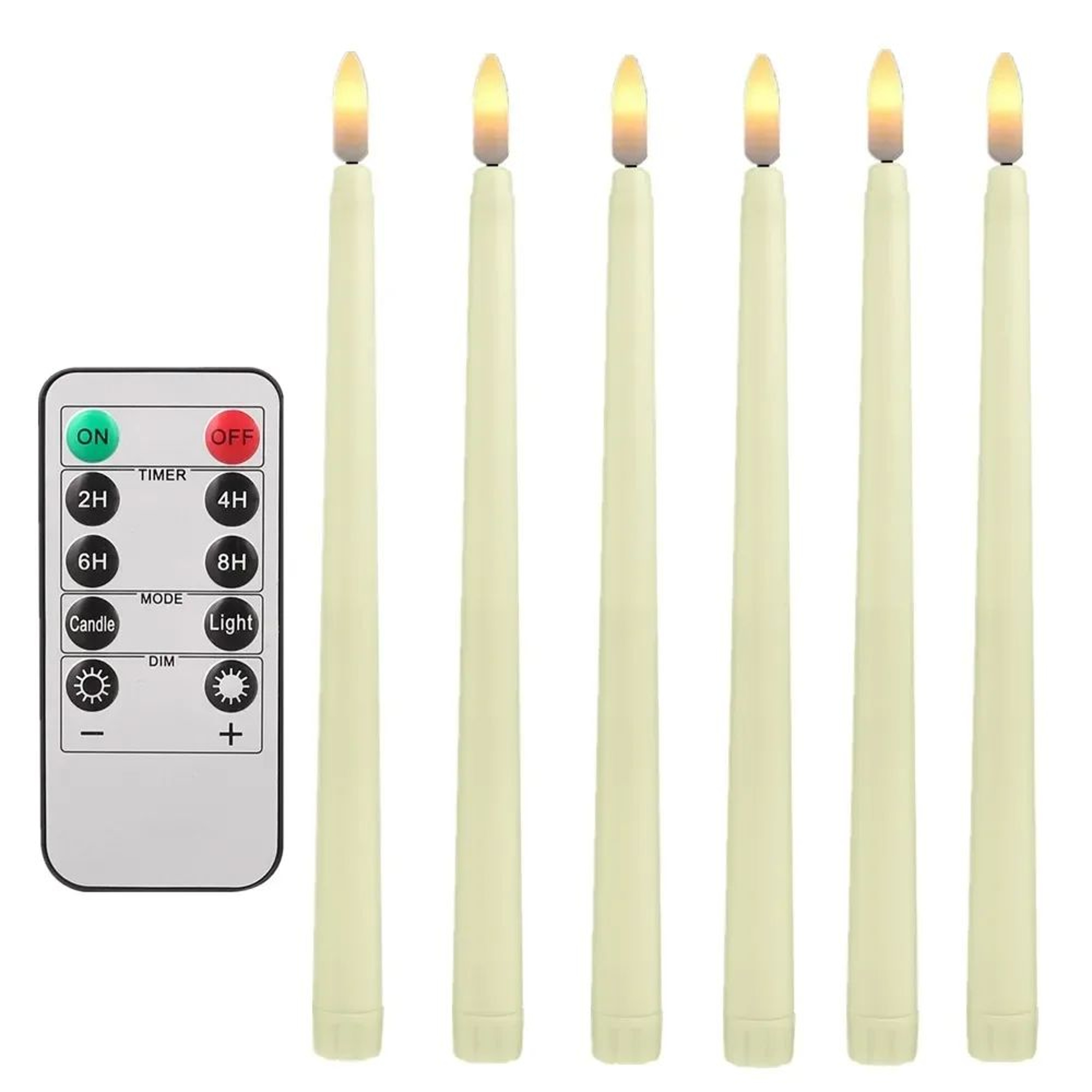 LED Flameless Taper Candles With Remote  Timer  Battery Operated Flickering Ivory Candlesticks For  20