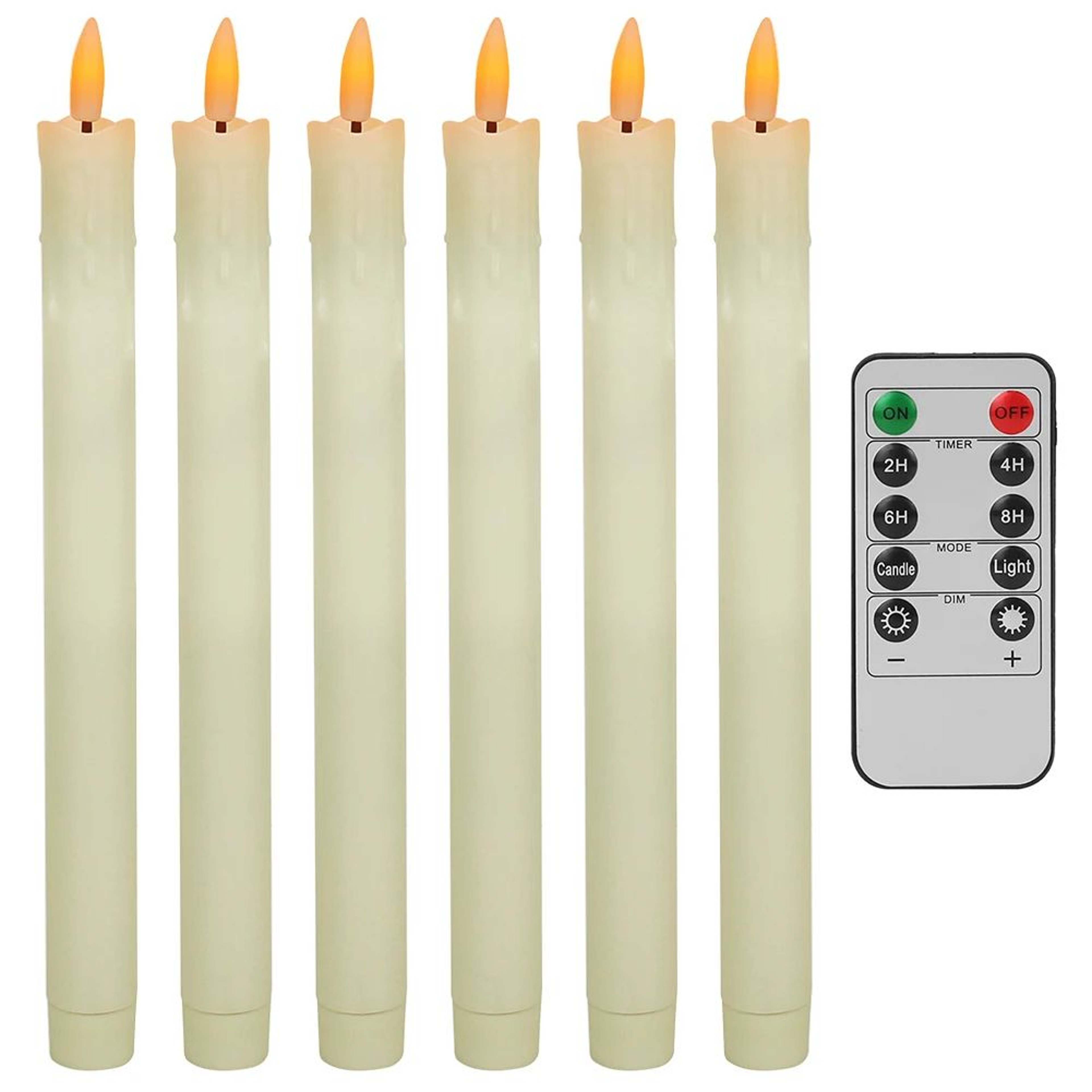 LED Flameless Taper Candles With Remote  Timer  Battery Operated Flickering Ivory Candlesticks For  21