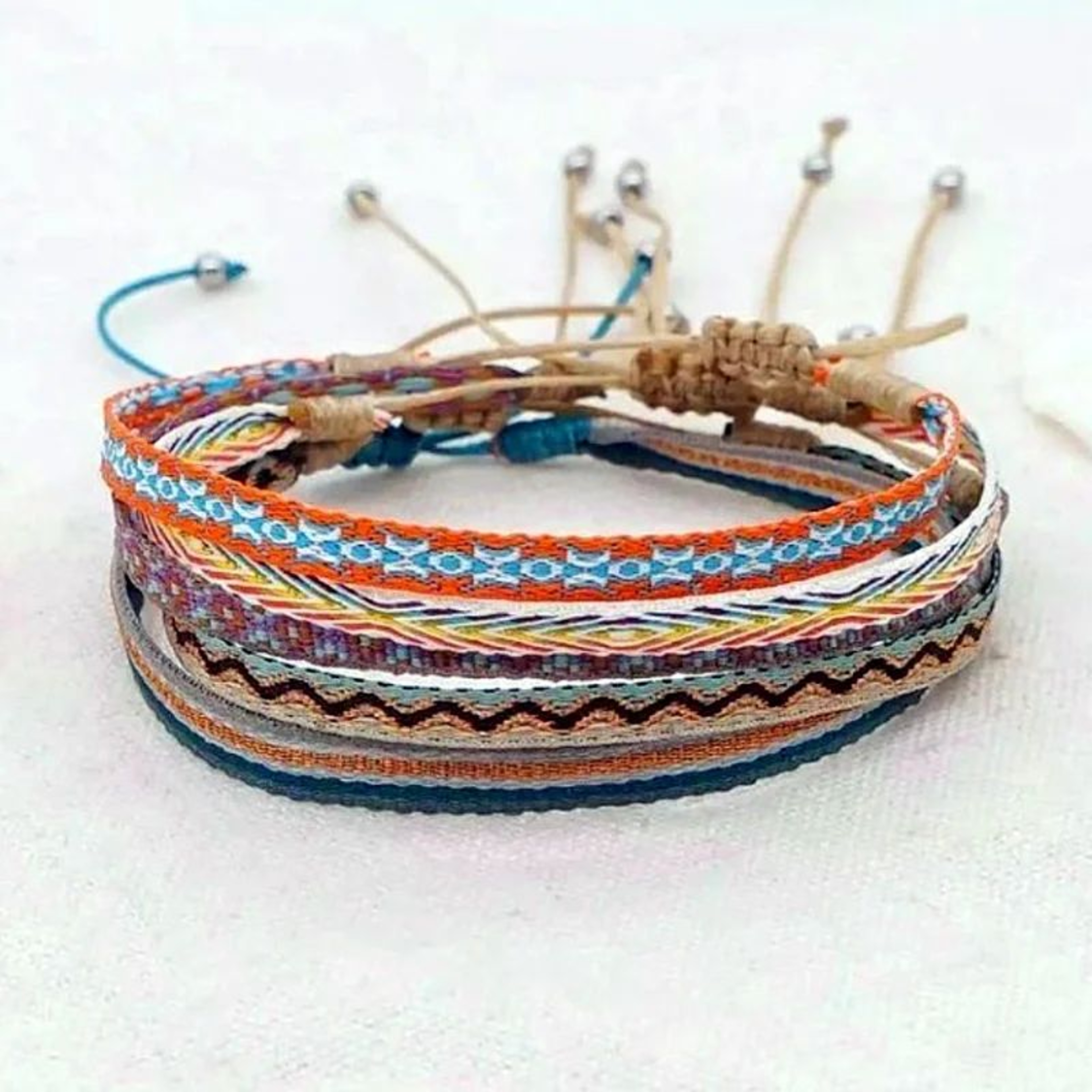 Handwoven Braided Friendship Bracelet  Adjustable Boho Yarn Wristband For Women  Men 2