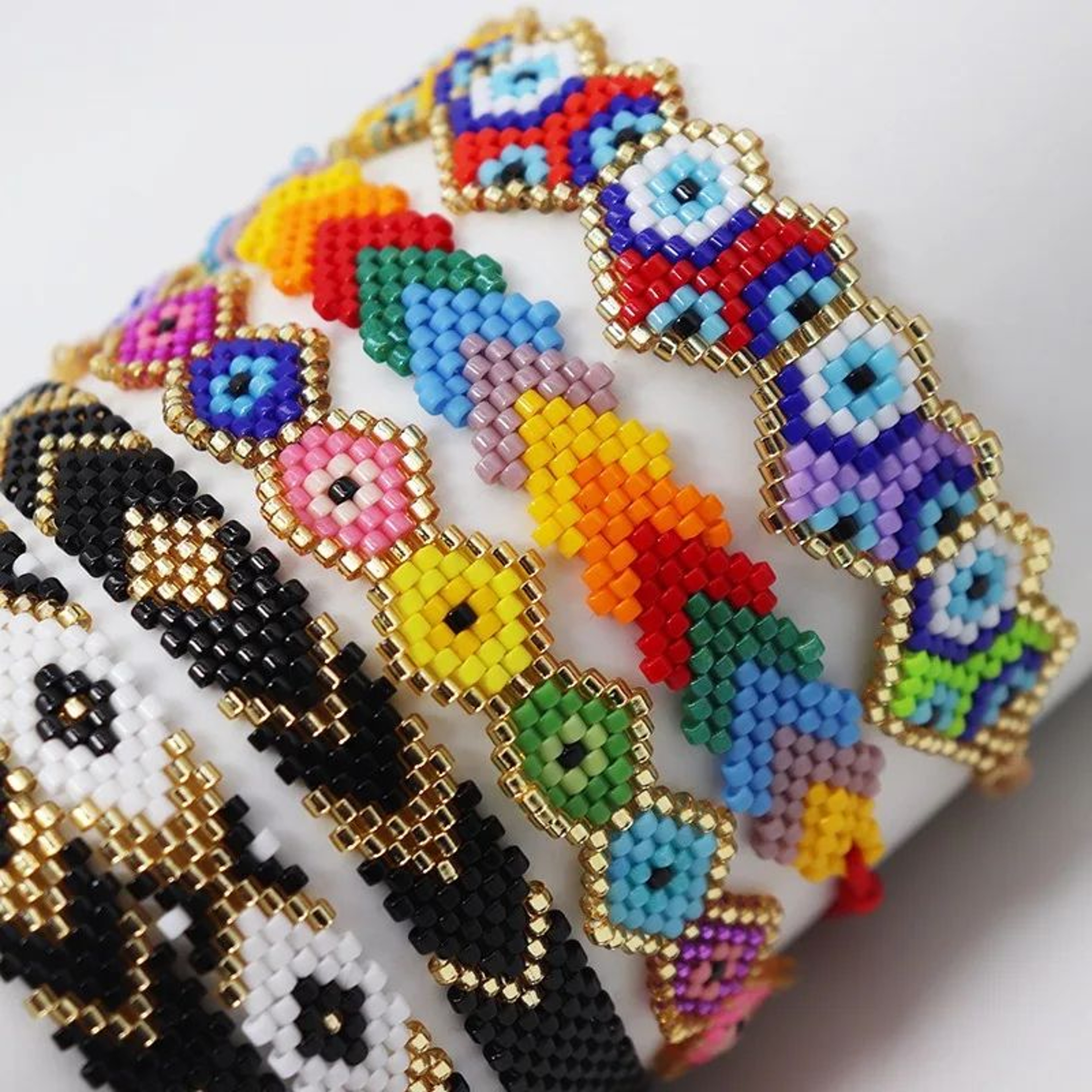 Handmade Multicolor Miyuki Beaded Bracelet  Ethnic Woven Rope Strand Bracelet For Women  Men 1