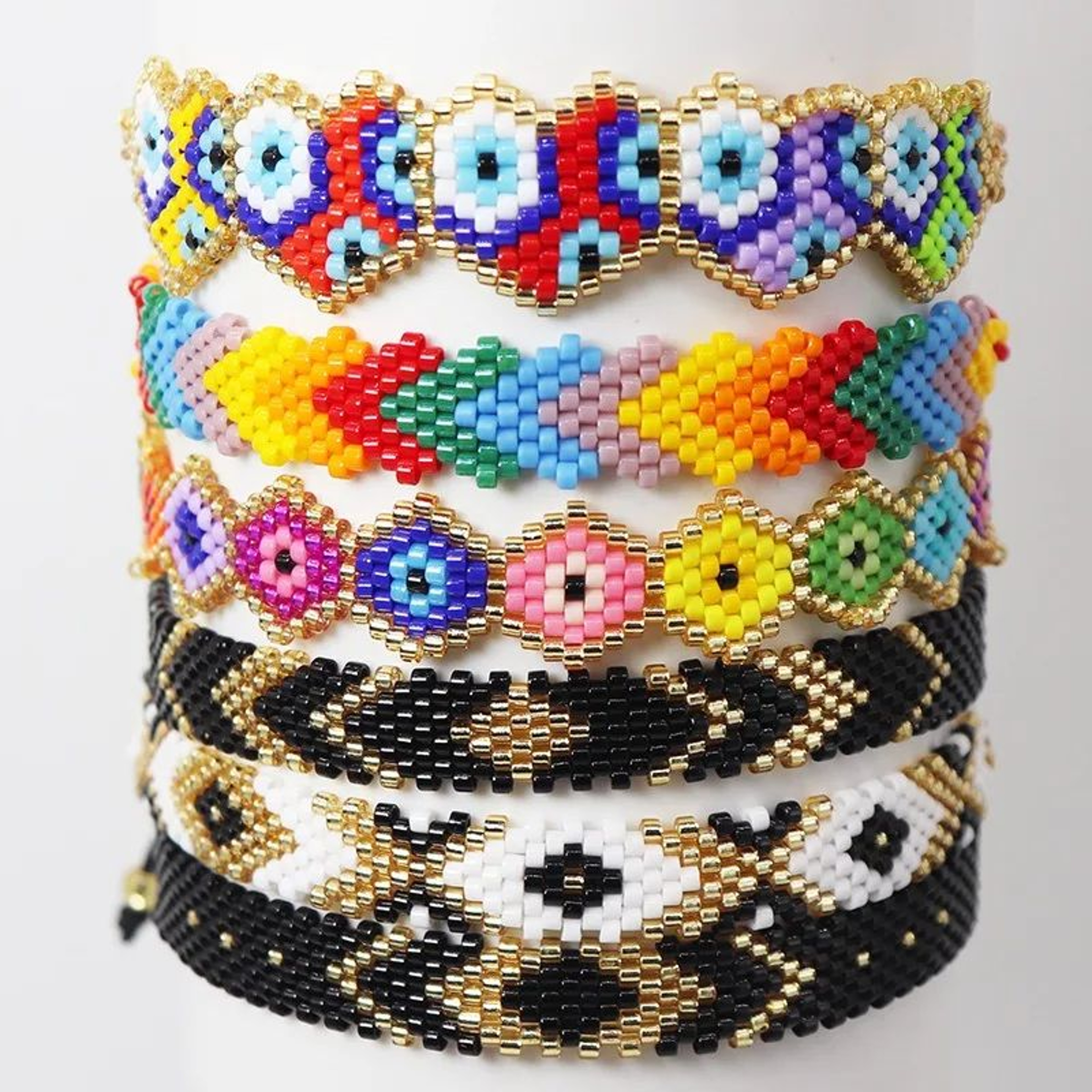 Handmade Multicolor Miyuki Beaded Bracelet  Ethnic Woven Rope Strand Bracelet For Women  Men 0