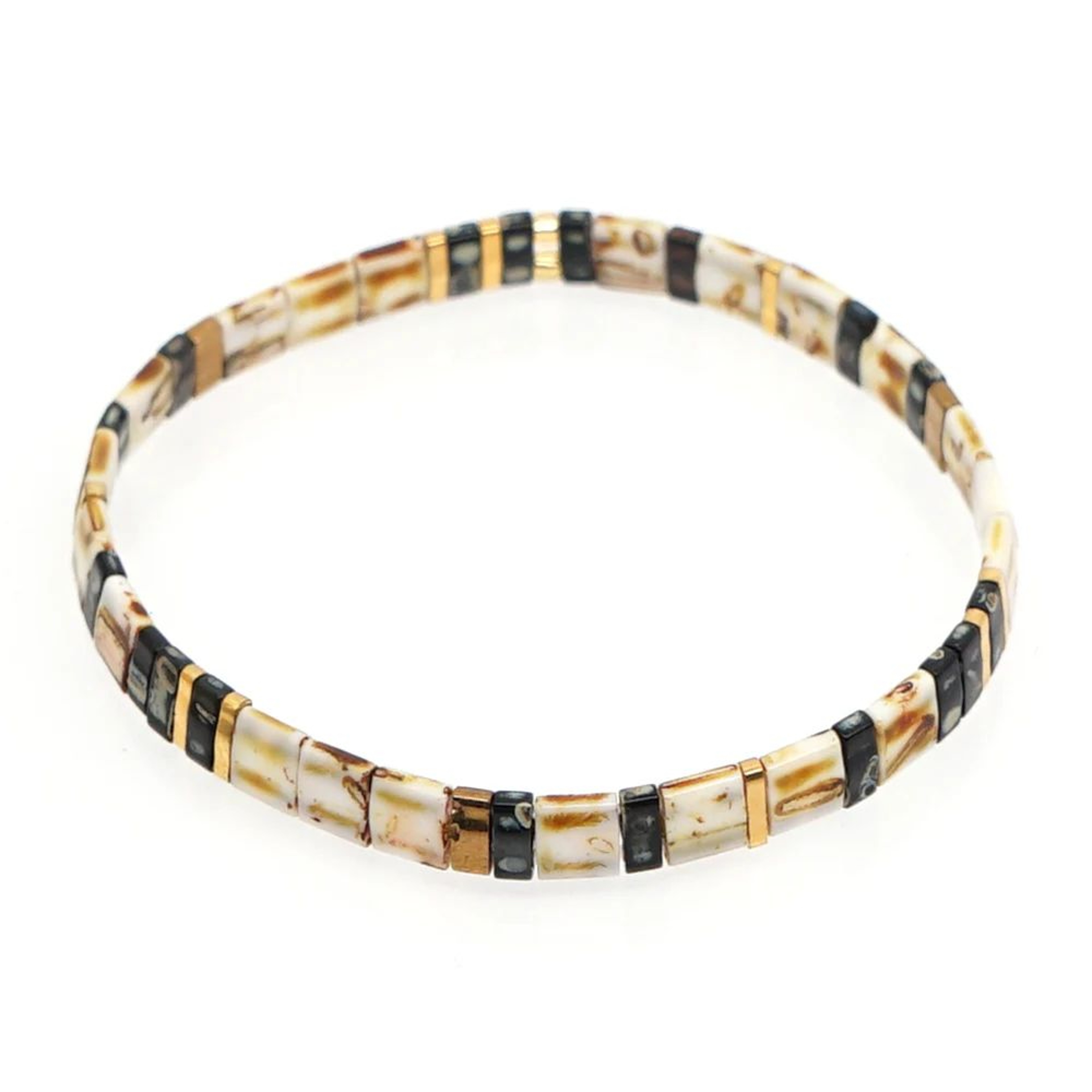 Go2BoHo Miyuki Tila Tile Beaded Bracelet Set  5Piece Boho Stretch Stackable Bracelets For Women 6