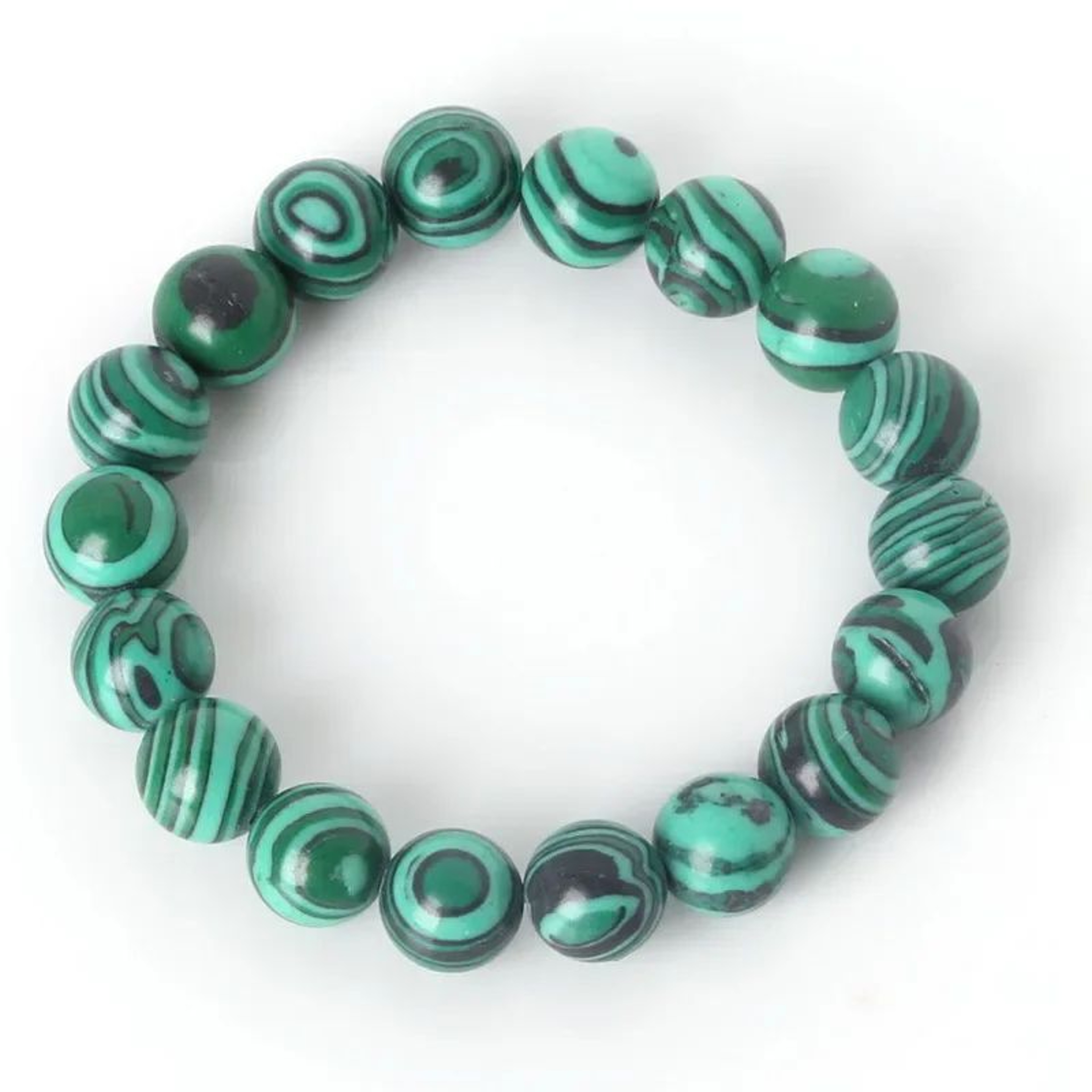 Malachite Beaded Bracelet  Handmade Resin Stone Stretch Strand Bracelet For Women  Men 3