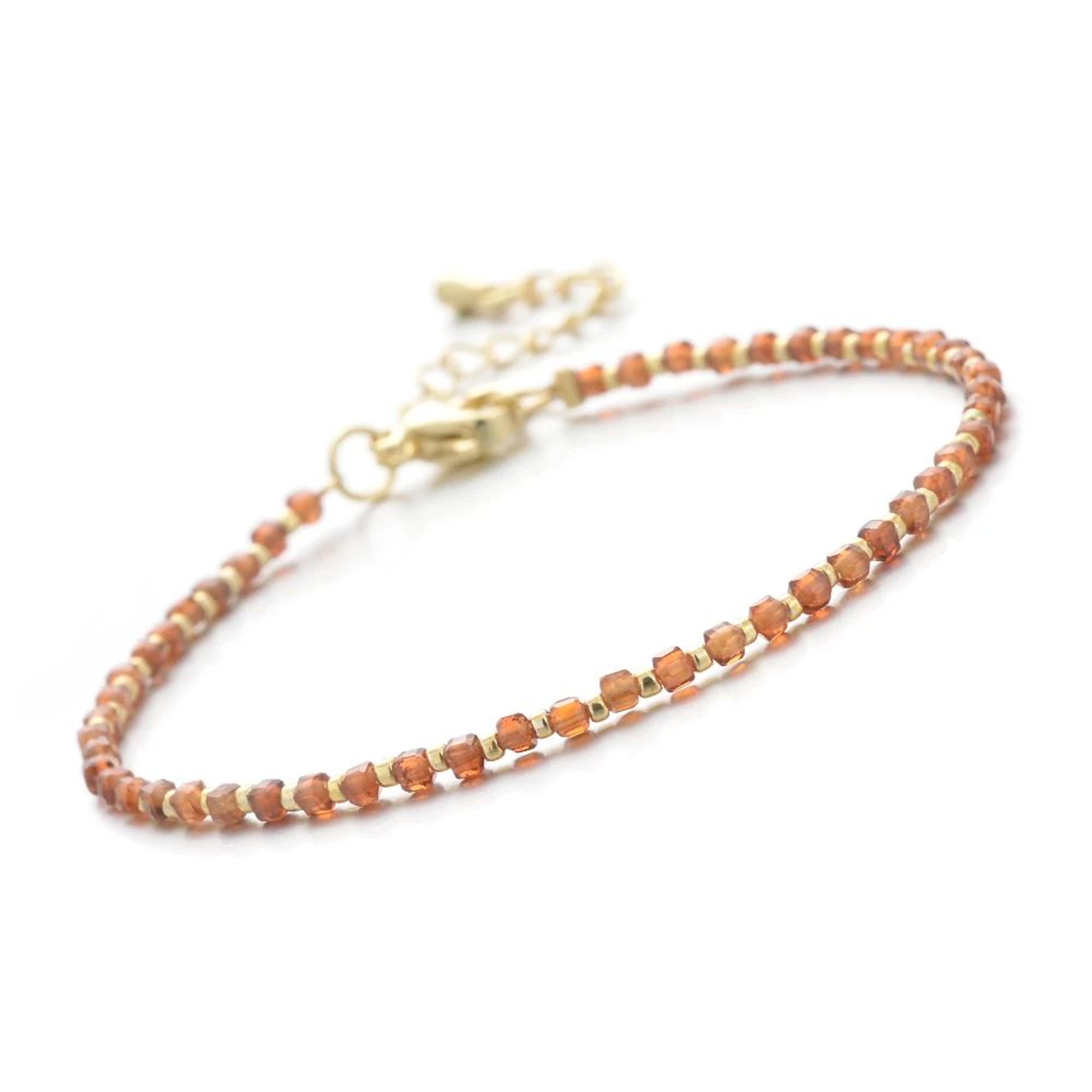 2mm Natural Stone Beaded Bracelet  Faceted Cube Seed Beads With Brass Clasp For Women Daily Jewelry 6