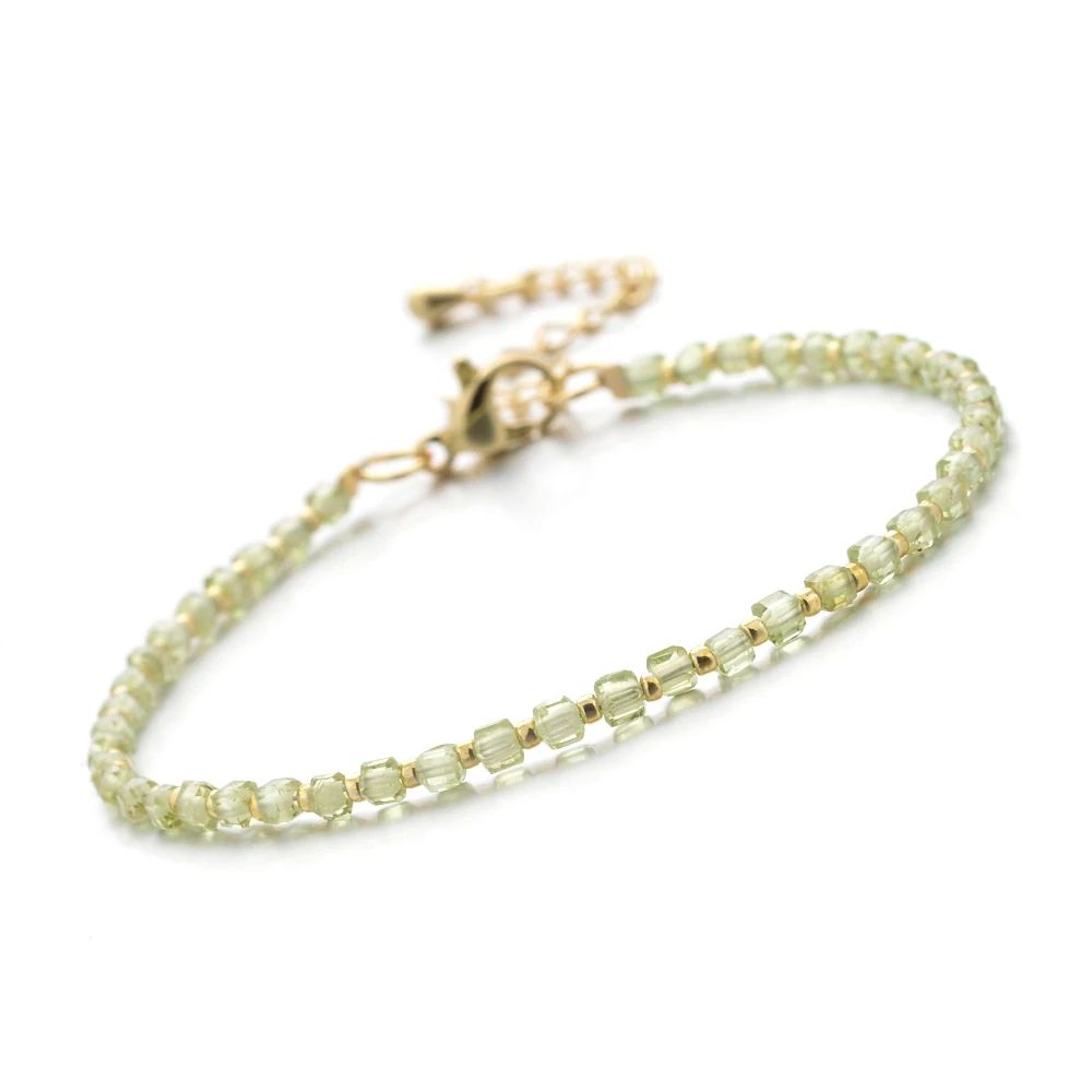 2mm Natural Stone Beaded Bracelet  Faceted Cube Seed Beads With Brass Clasp For Women Daily Jewelry 12