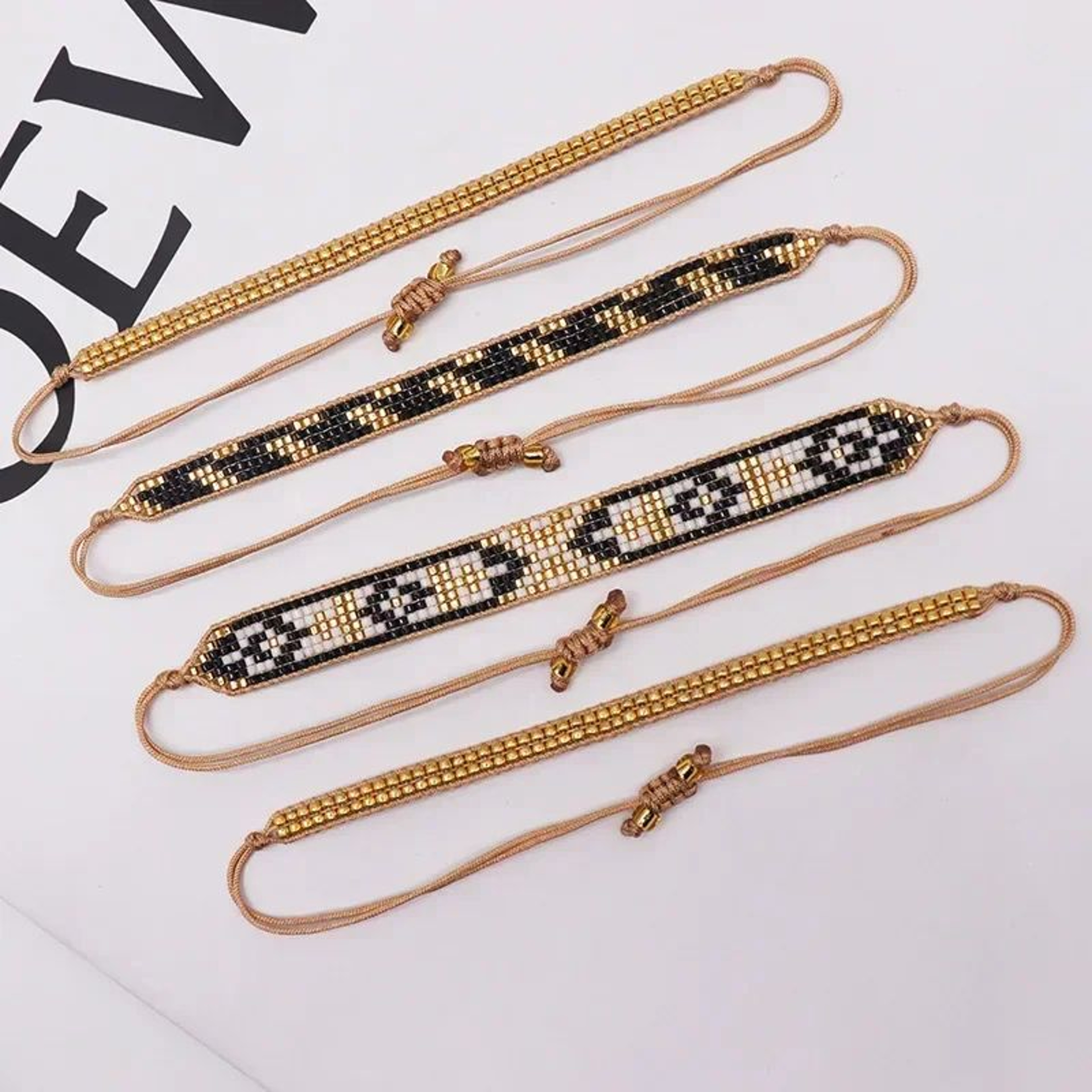 Boho Rice Bead Arrow Bracelet Set  Adjustable Handwoven Geometric Beaded Bracelets For Women 5