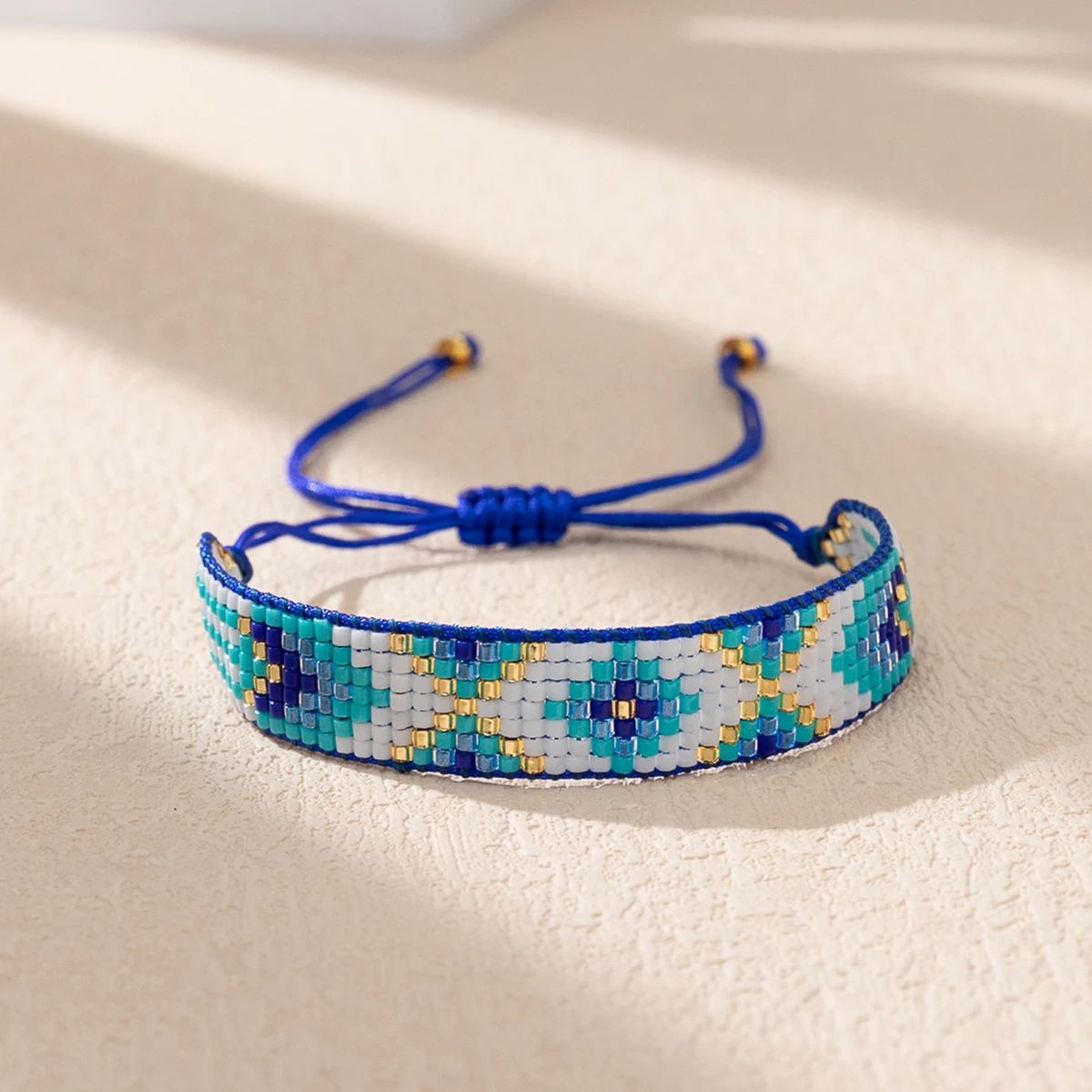 Handmade Miyuki Evil Eye Beaded Bracelet  Woven Adjustable Cuff Bracelet For Women 1