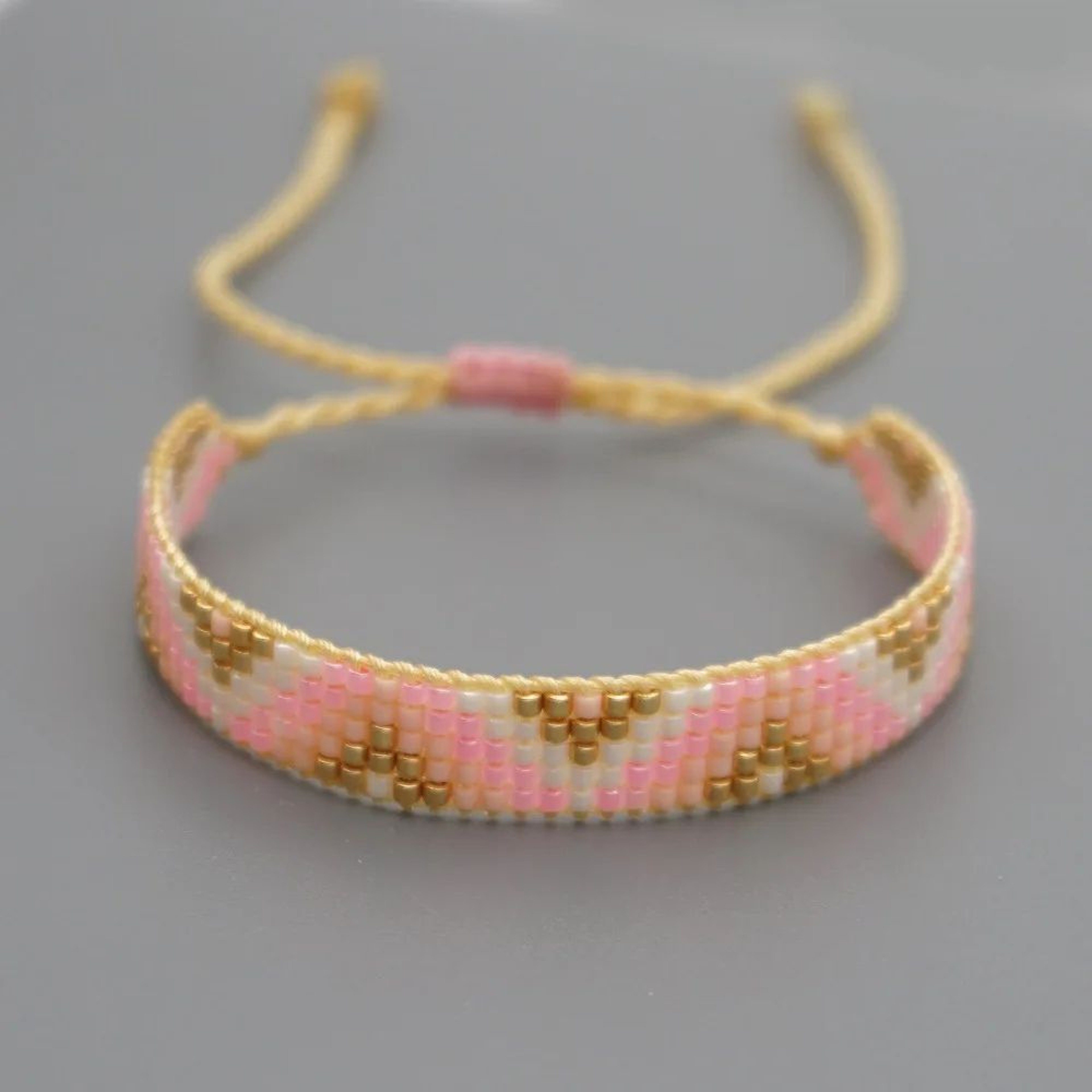 Rice Ball Beaded Bracelet  Handwoven Adjustable Boho Acrylic Bracelet For Women  Men 2