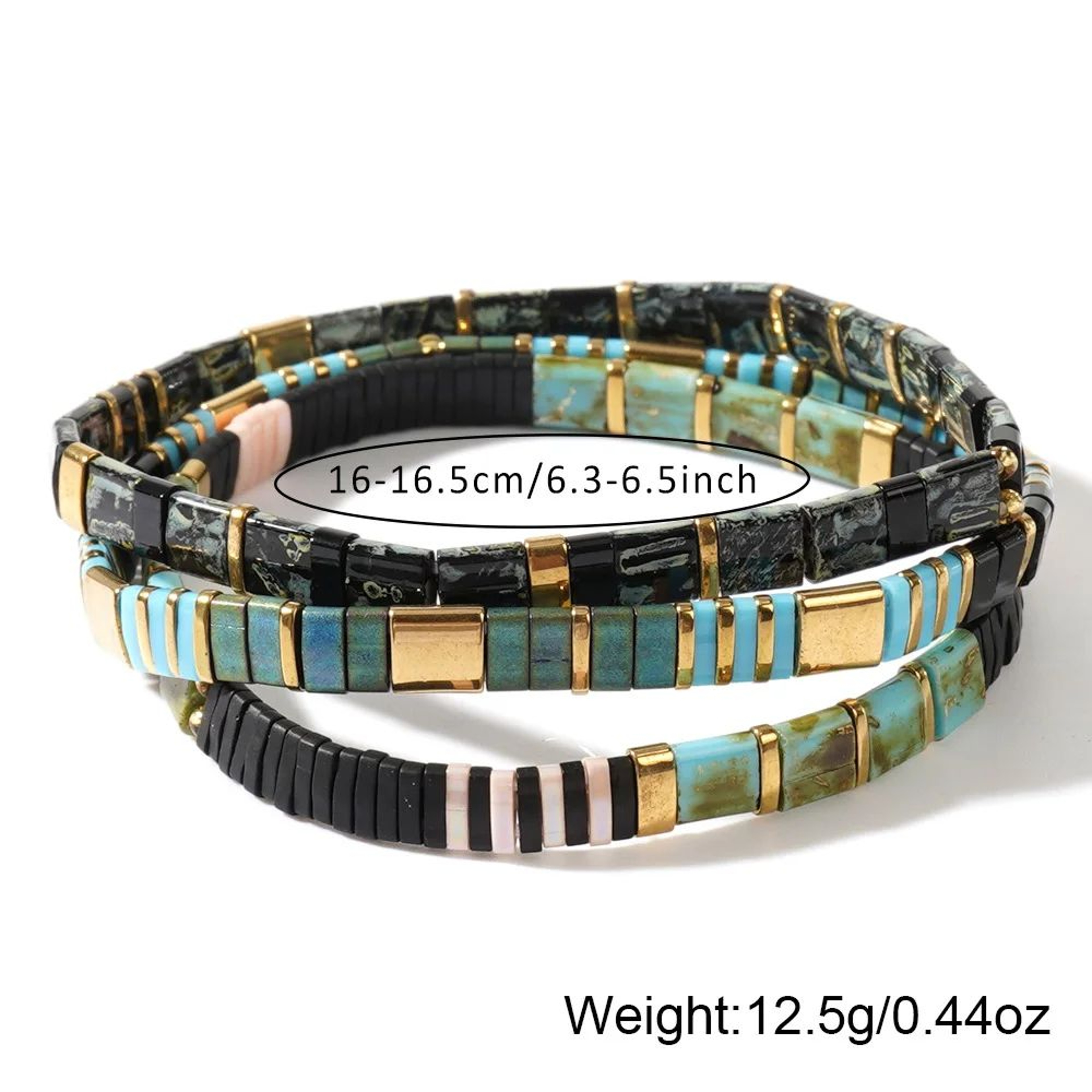 3pcs Bohemian TILA Bead Bracelet Set  Layered Retro Stackable Bracelets For Women 3