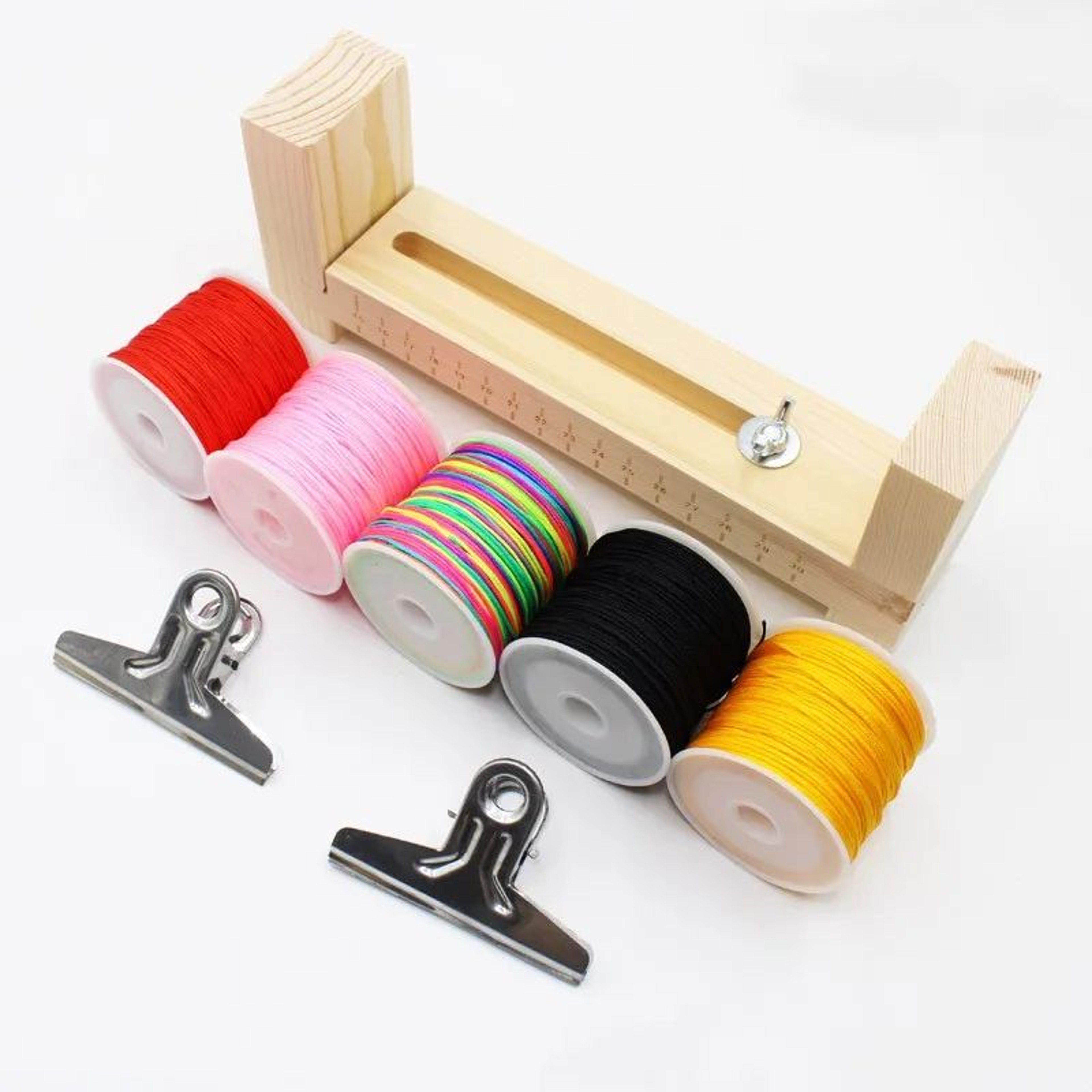 Wooden UShape Bracelet Maker Jig  DIY Braiding Holder Frame Craft Tool Kit For Friendship Bracelets 9