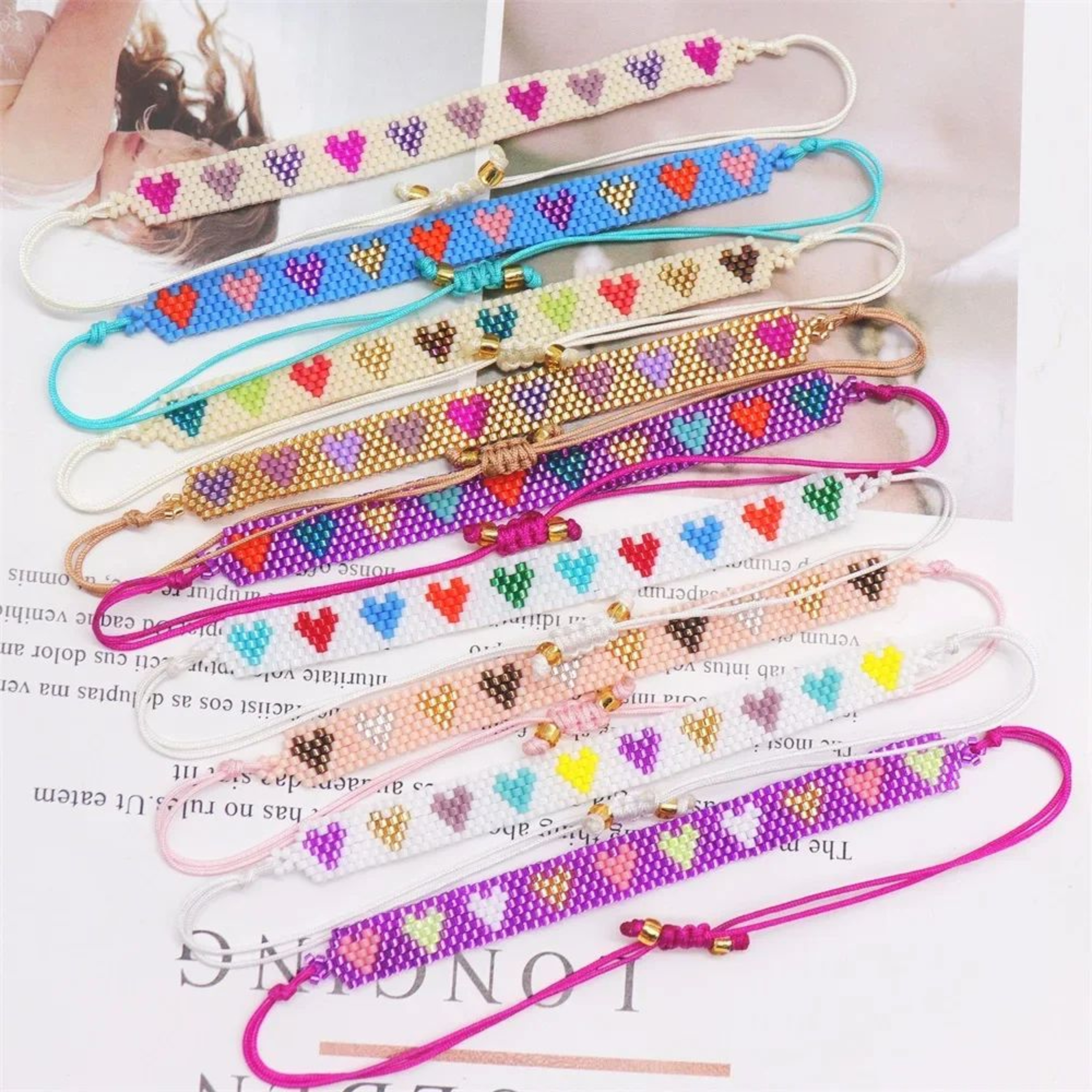 Handmade Miyuki Heart Beaded Bracelet  Boho Friendship Bracelet For Women Couples  Fashion Jewelry  3