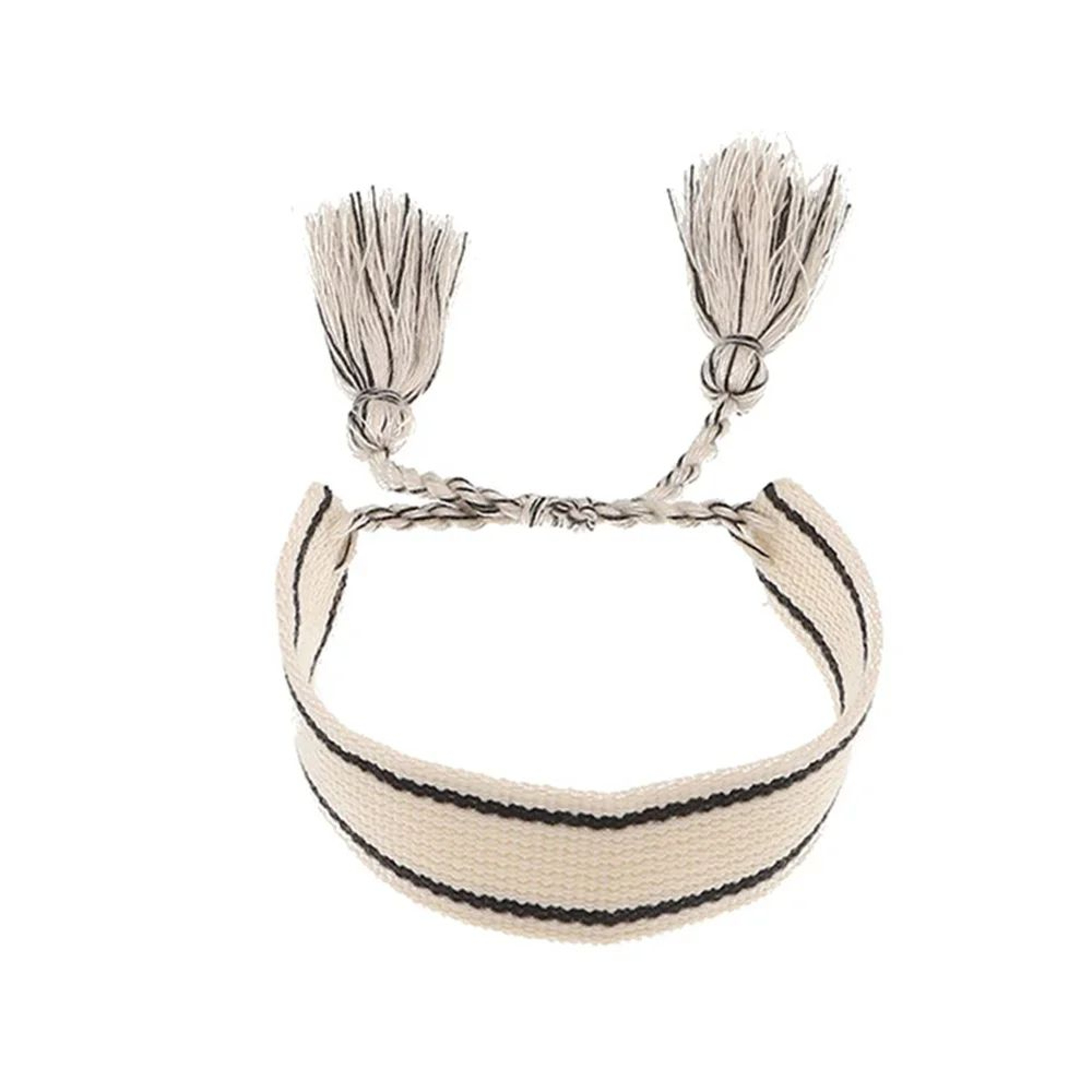 Bohemian Embroidered Woven Tassel Bracelet  Handmade Adjustable Braided Rope Bracelet For Women 11