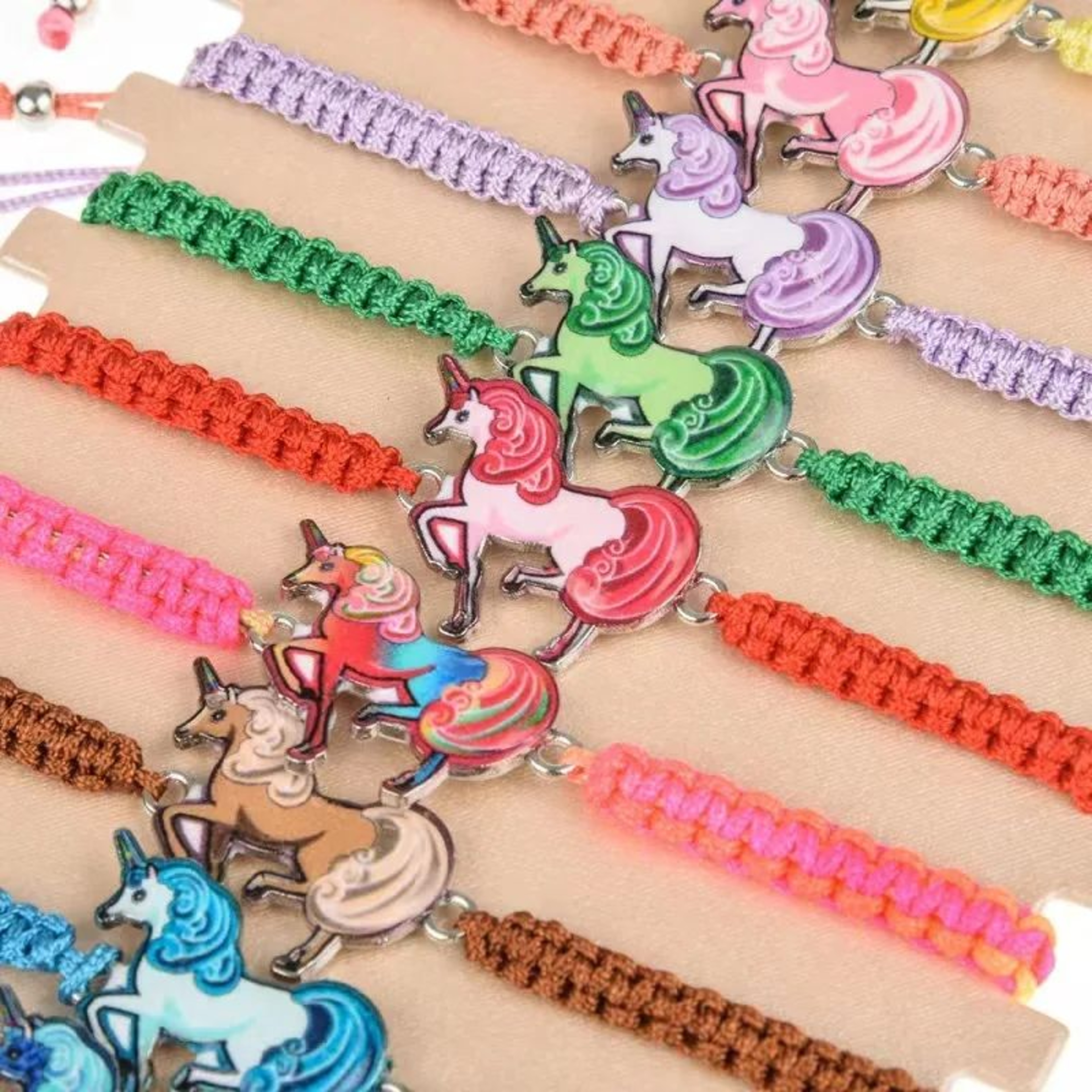 12pcs Unicorn Woven Friendship Bracelets  Colorful Adjustable Lucky Bracelets With Alloy Charms For 1
