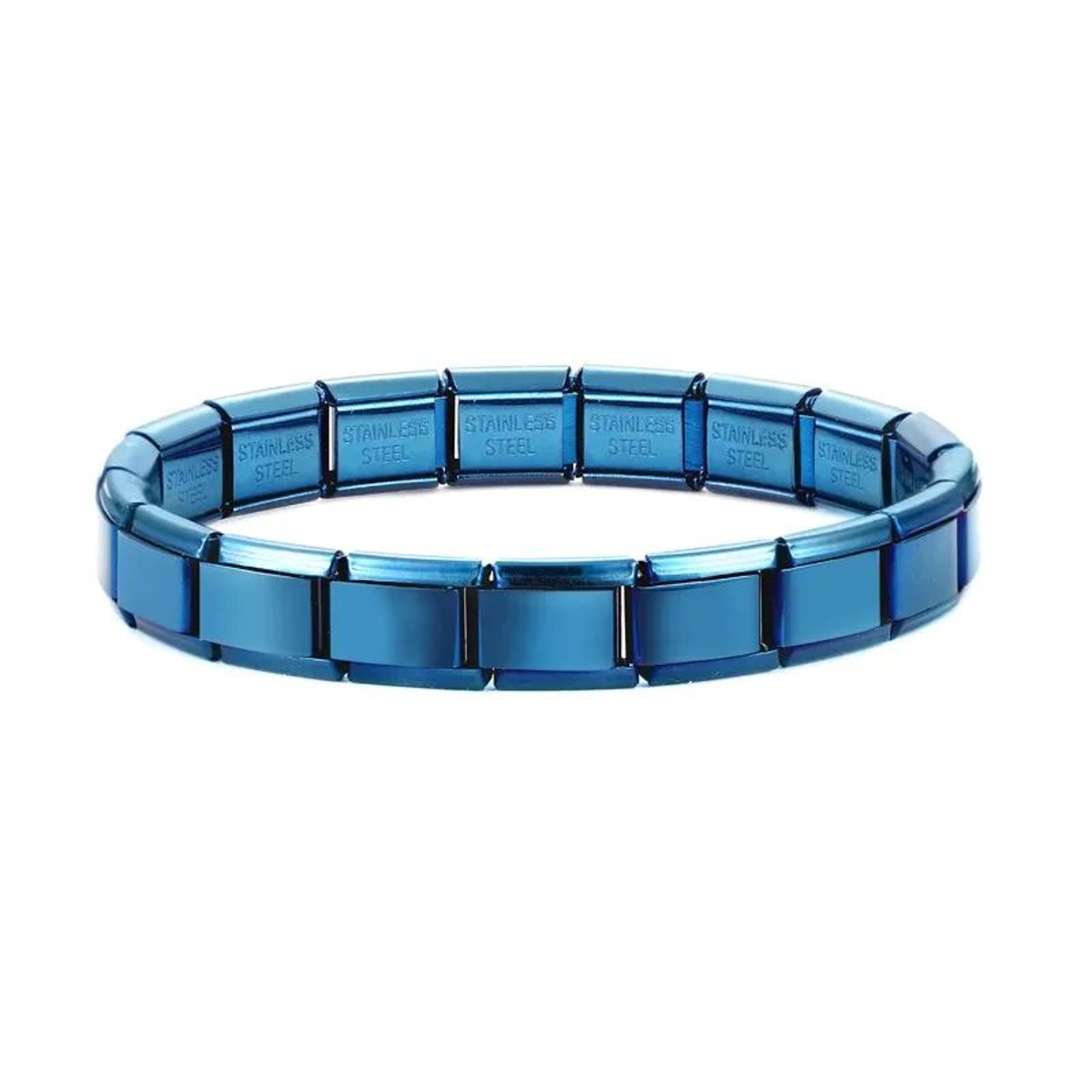Stainless Steel Italian Link Charm Bracelet  9 Mm Elastic Star  Cross DIY Bracelet For Women  Men 13