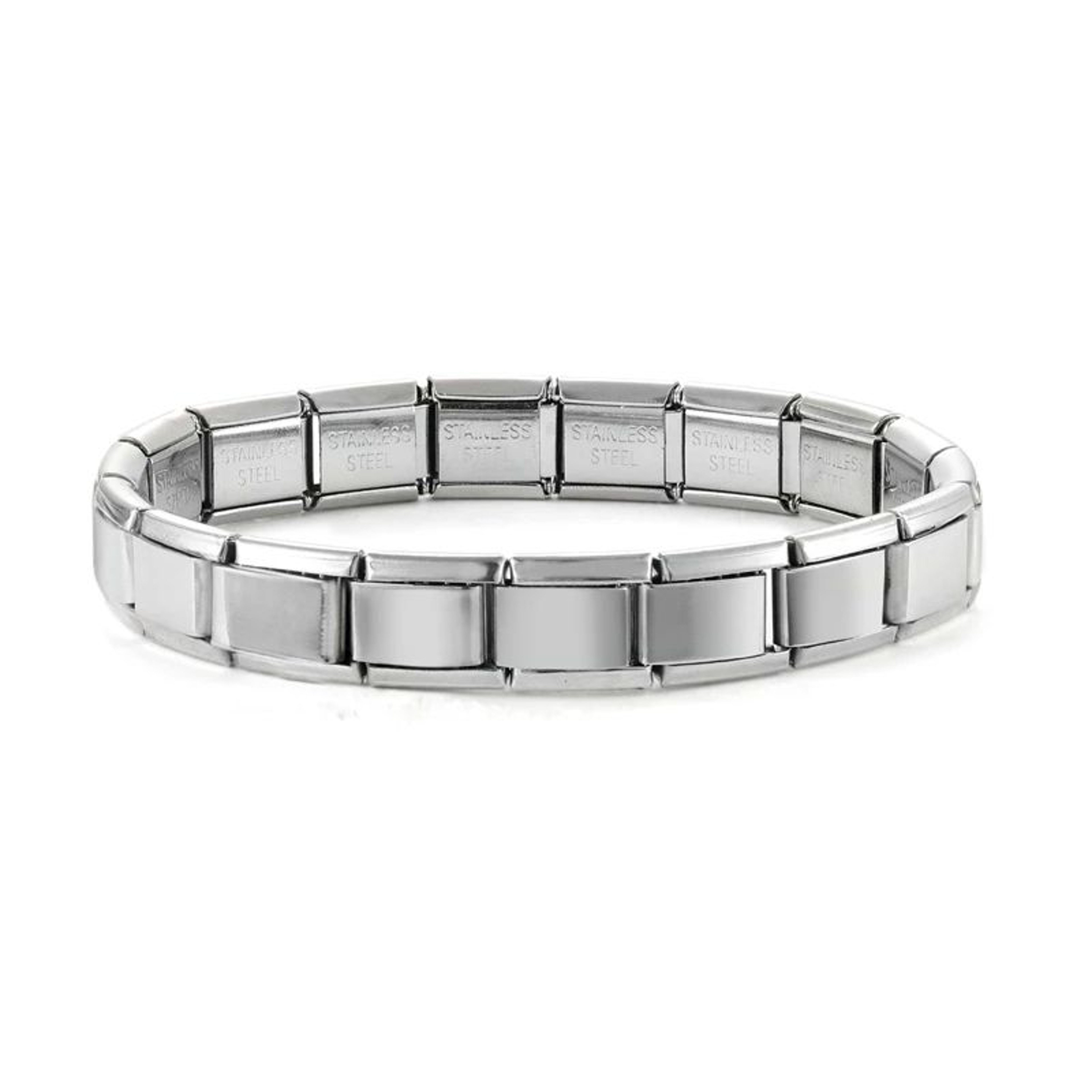 Stainless Steel Italian Link Charm Bracelet  9 Mm Elastic Star  Cross DIY Bracelet For Women  Men 14