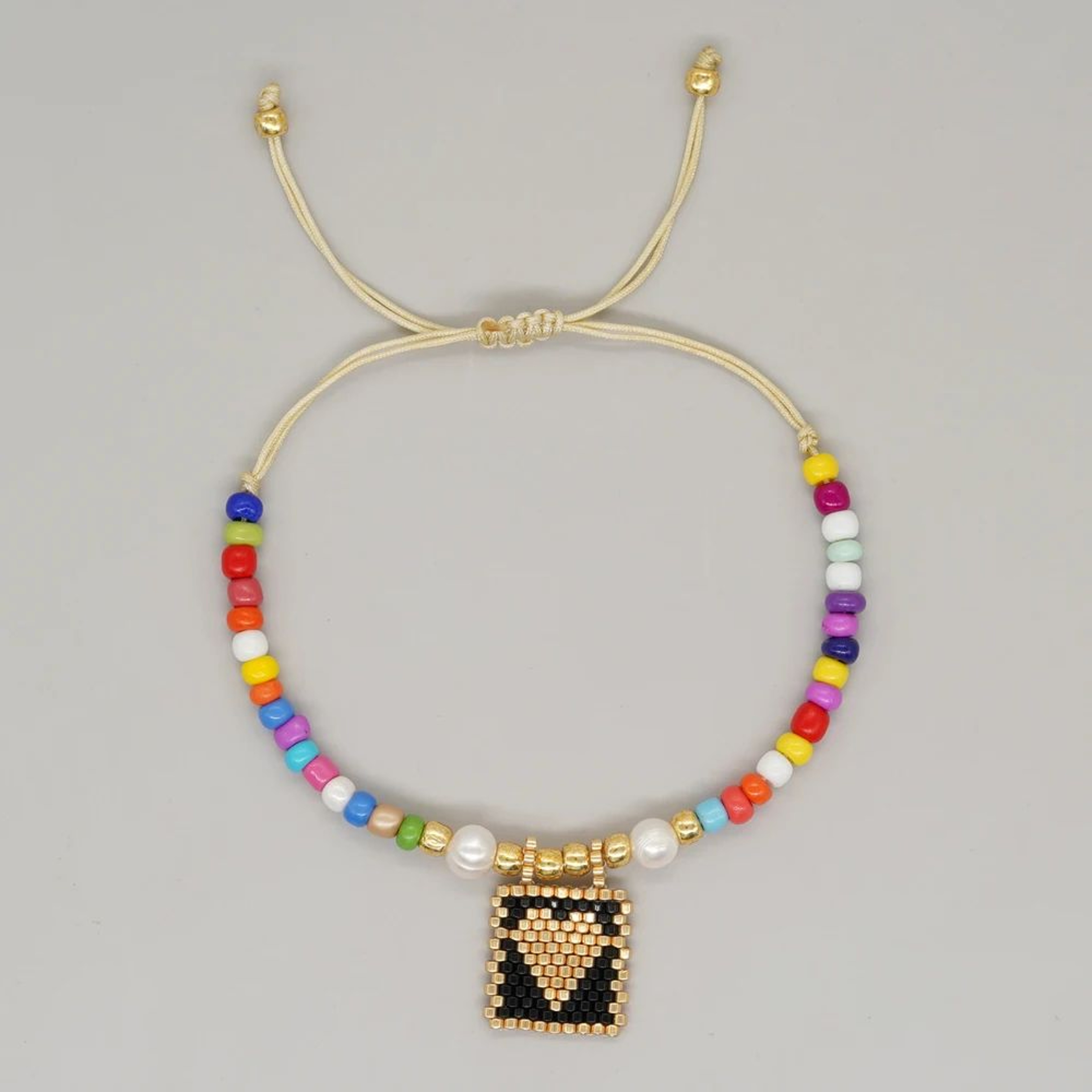 Miyuki Rainbow Beaded Love Heart Charm Bracelet  Handmade Friendship Bracelet For Women  Teen Girls 6