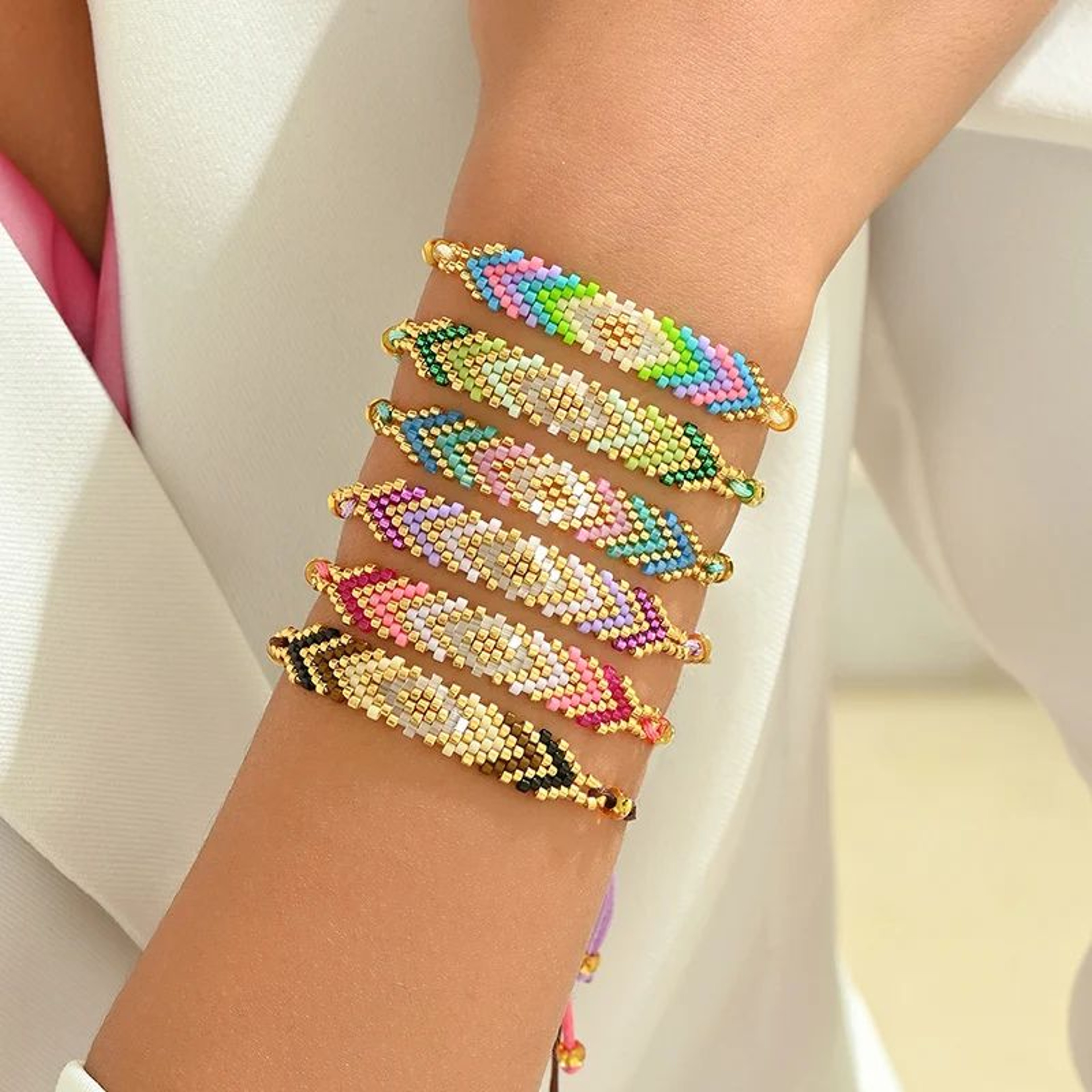 Boho Ethnic Woven Miyuki Bead Bracelet  Handmade Multicolor Rope Friendship Bracelet For Women 1