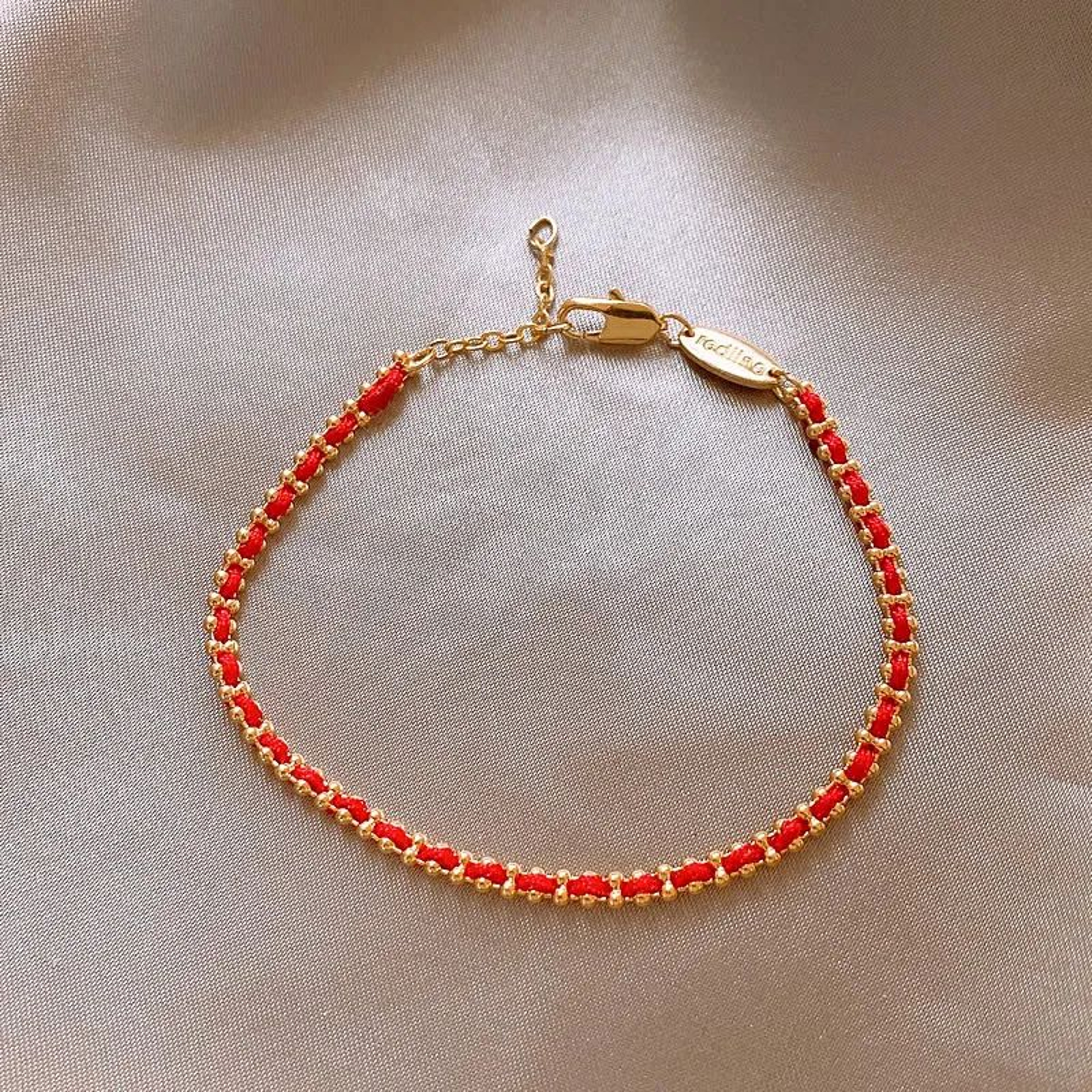 Handmade Lucky Red Rope Bracelet  14K Gold Plated Charm Braided Adjustable Bracelet For Women  Men 4
