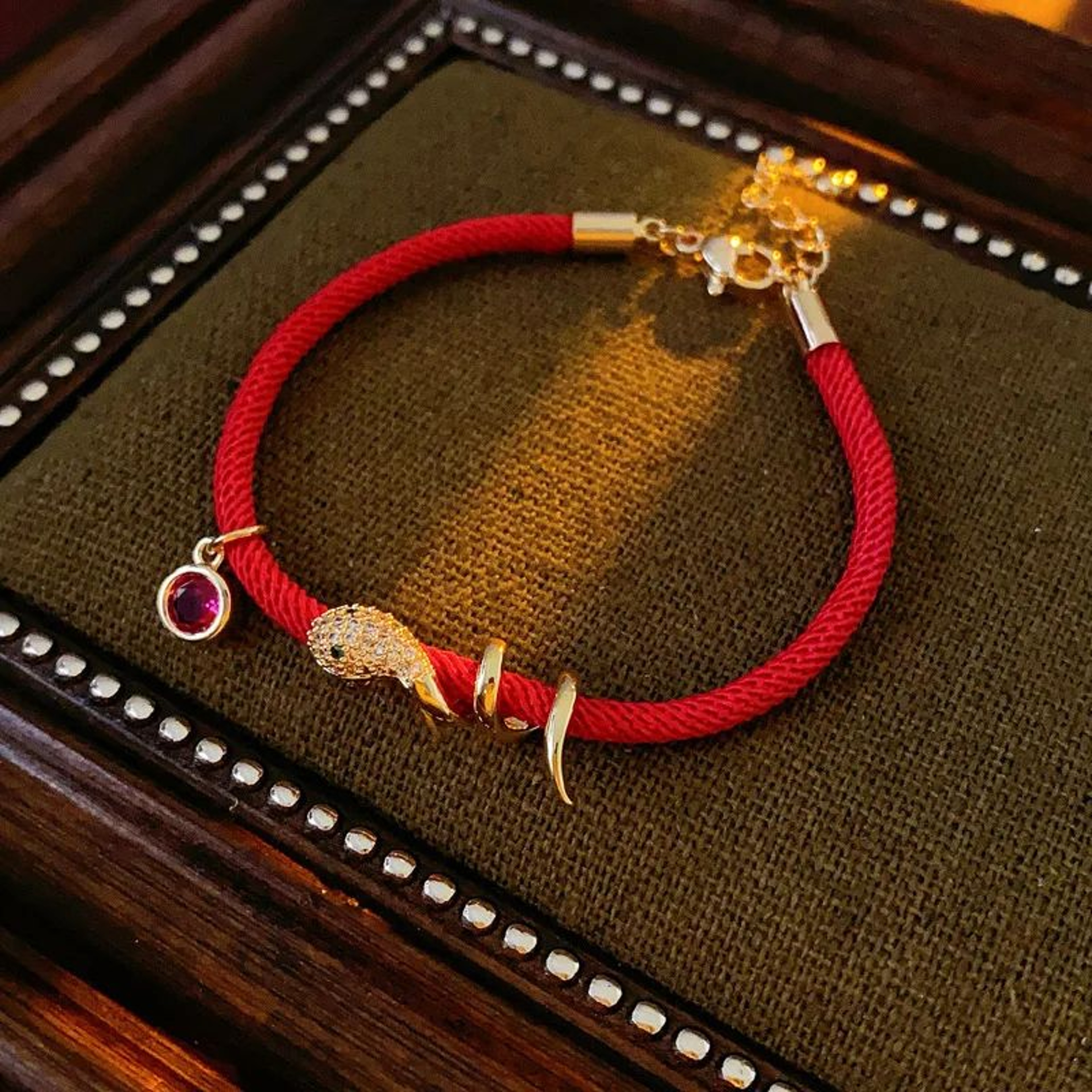 Handmade Lucky Red Rope Bracelet  14K Gold Plated Charm Braided Adjustable Bracelet For Women  Men 10