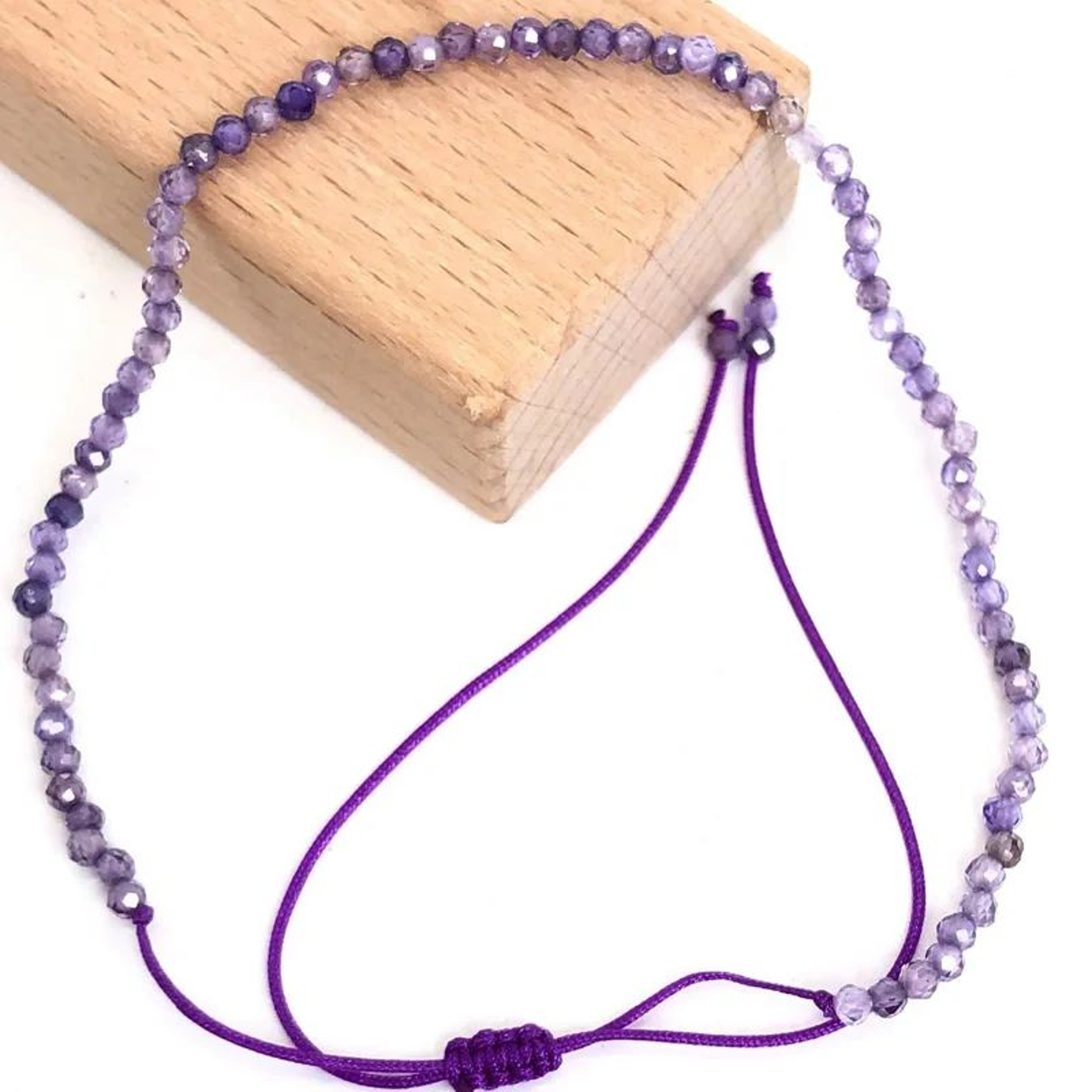 Natural Faceted Stone Beaded Bracelet  Adjustable Crystal Tourmaline Agate Handwoven Bracelet For W 16