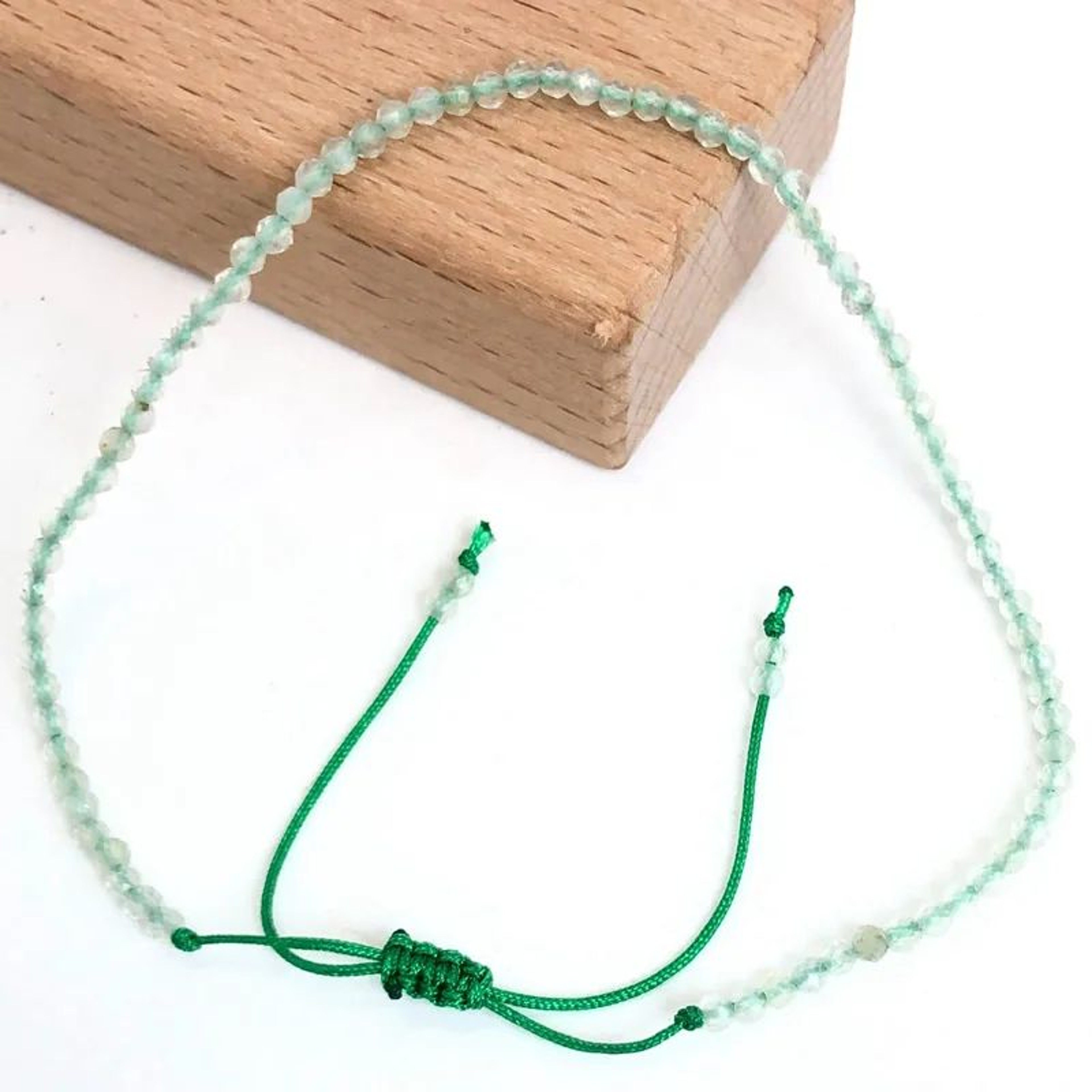 Natural Faceted Stone Beaded Bracelet  Adjustable Crystal Tourmaline Agate Handwoven Bracelet For W 24