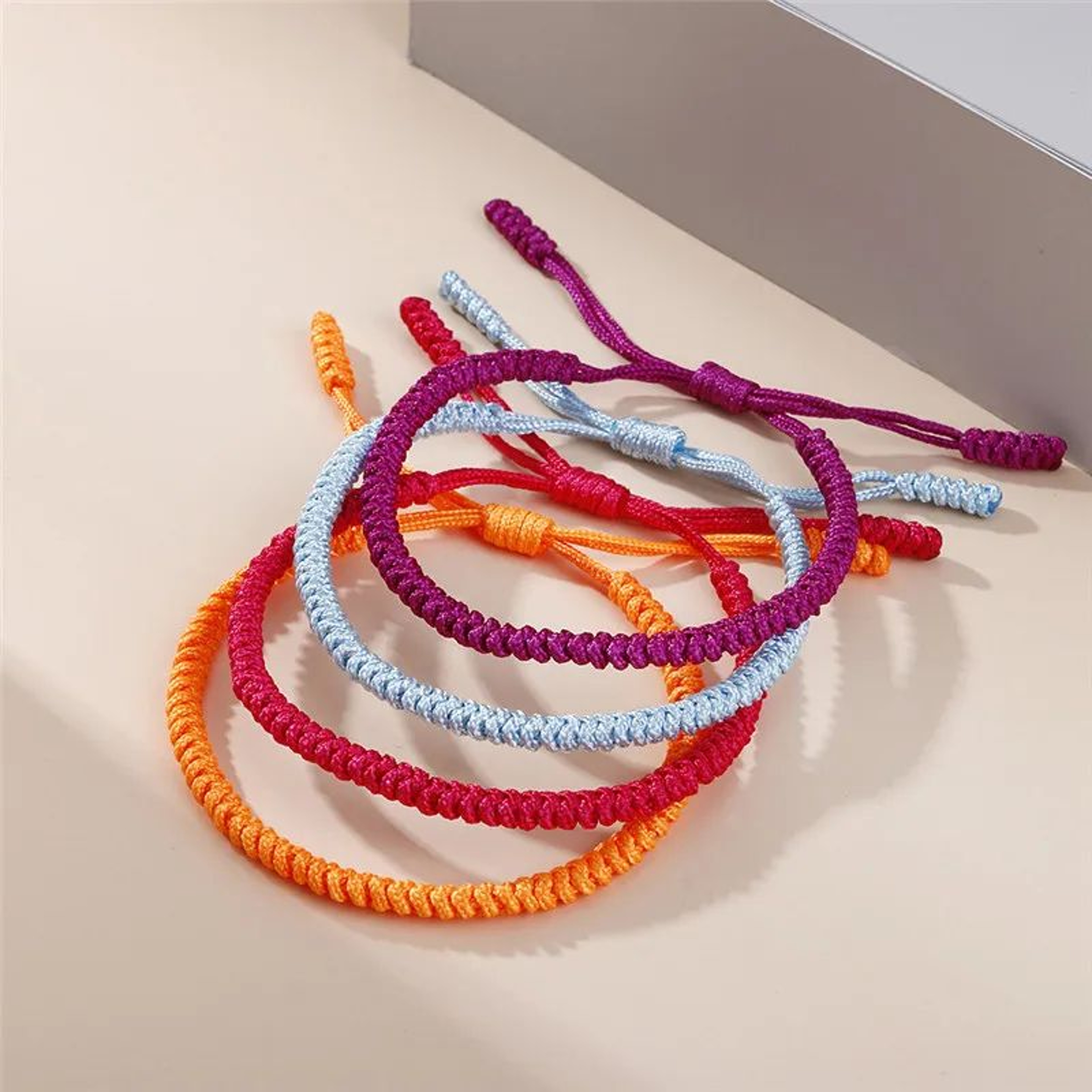 Lucky Red Rope Braided Bracelet  Handwoven Adjustable Friendship Charm Bracelet For Women  Men 2