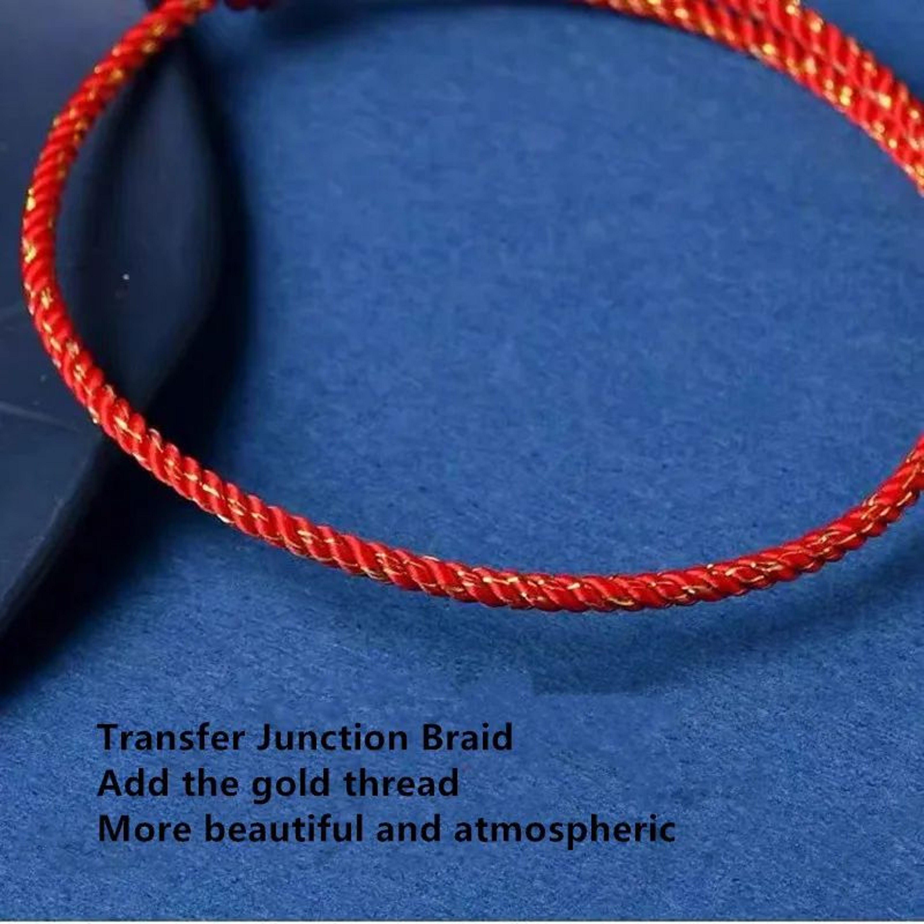 Handmade Red Lucky Knot Bracelet  Adjustable Golden Silk Thread Friendship Bracelet For Women  Coup 4
