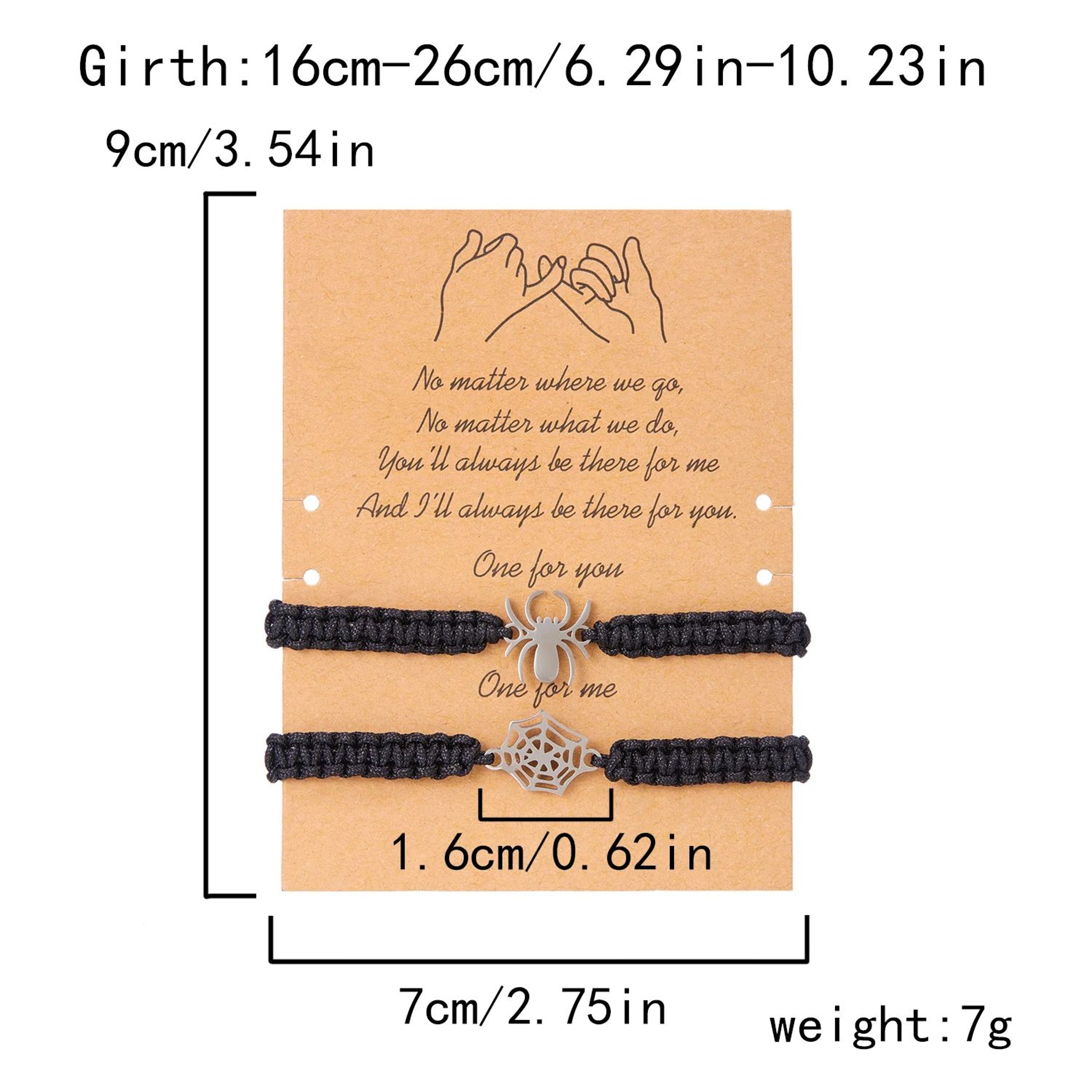 2pcs Handmade Spider Web Couple Bracelets  Braided Rope Friendship Matching Bracelets For Women  Me 5