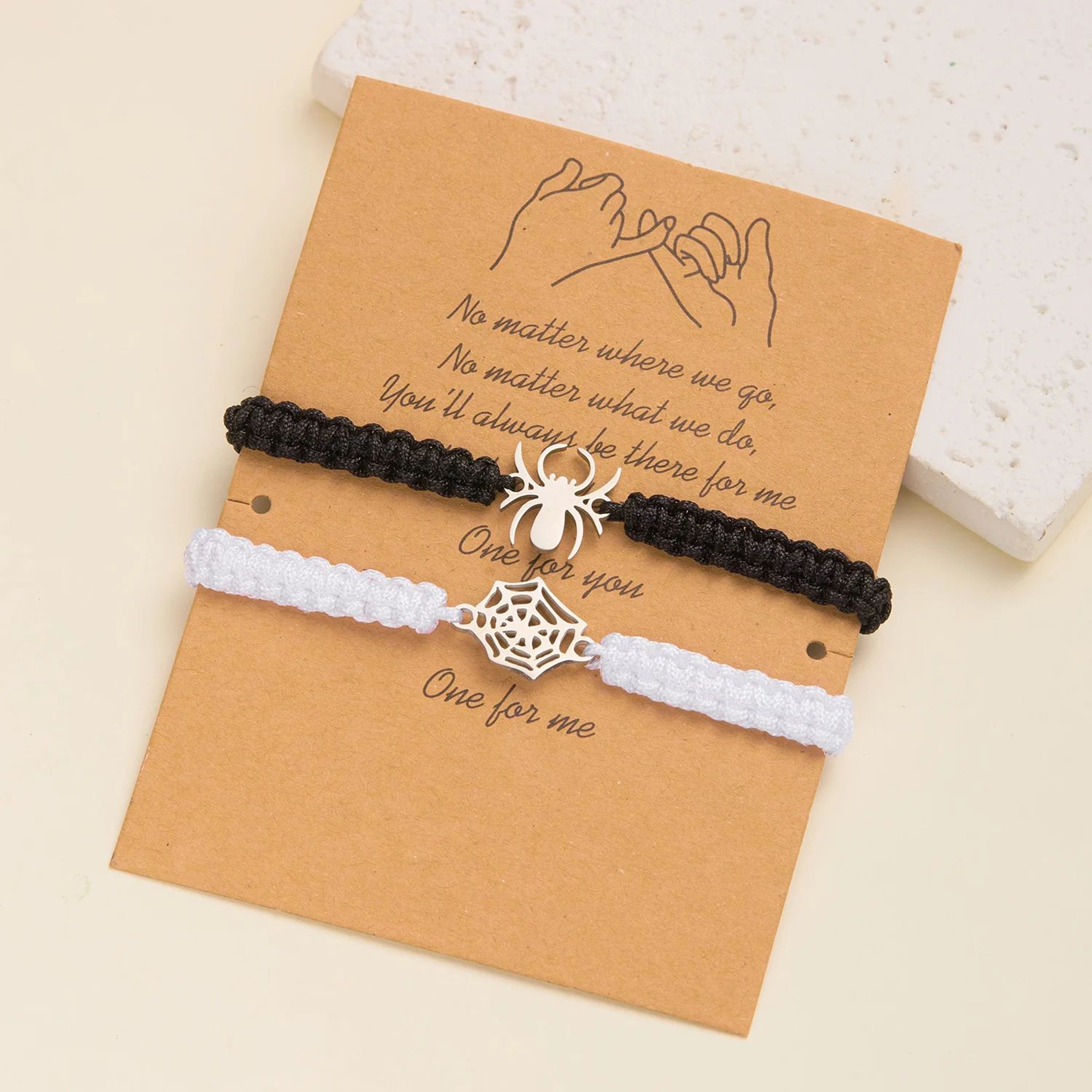 2pcs Handmade Spider Web Couple Bracelets  Braided Rope Friendship Matching Bracelets For Women  Me 4