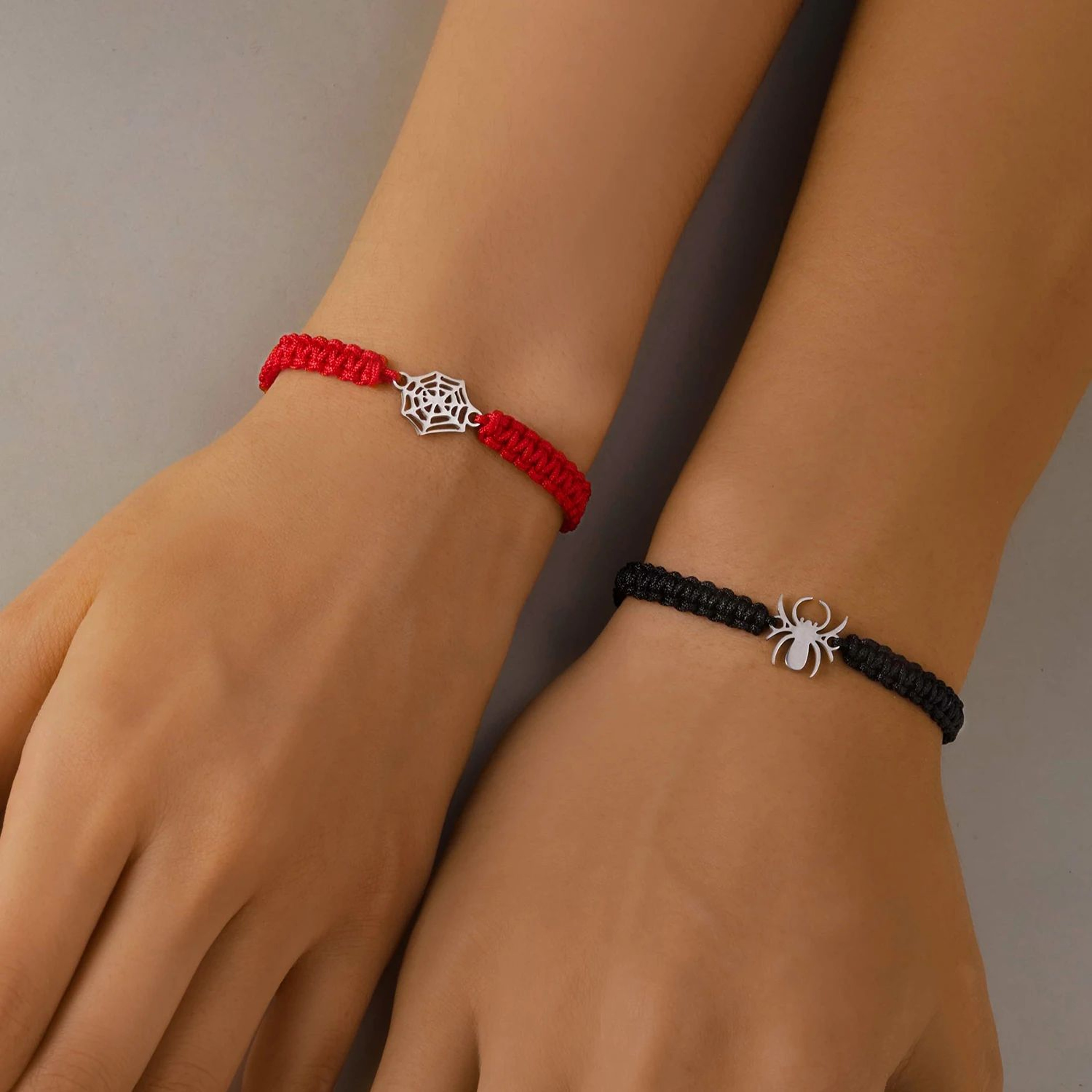 2pcs Handmade Spider Web Couple Bracelets  Braided Rope Friendship Matching Bracelets For Women  Me 0