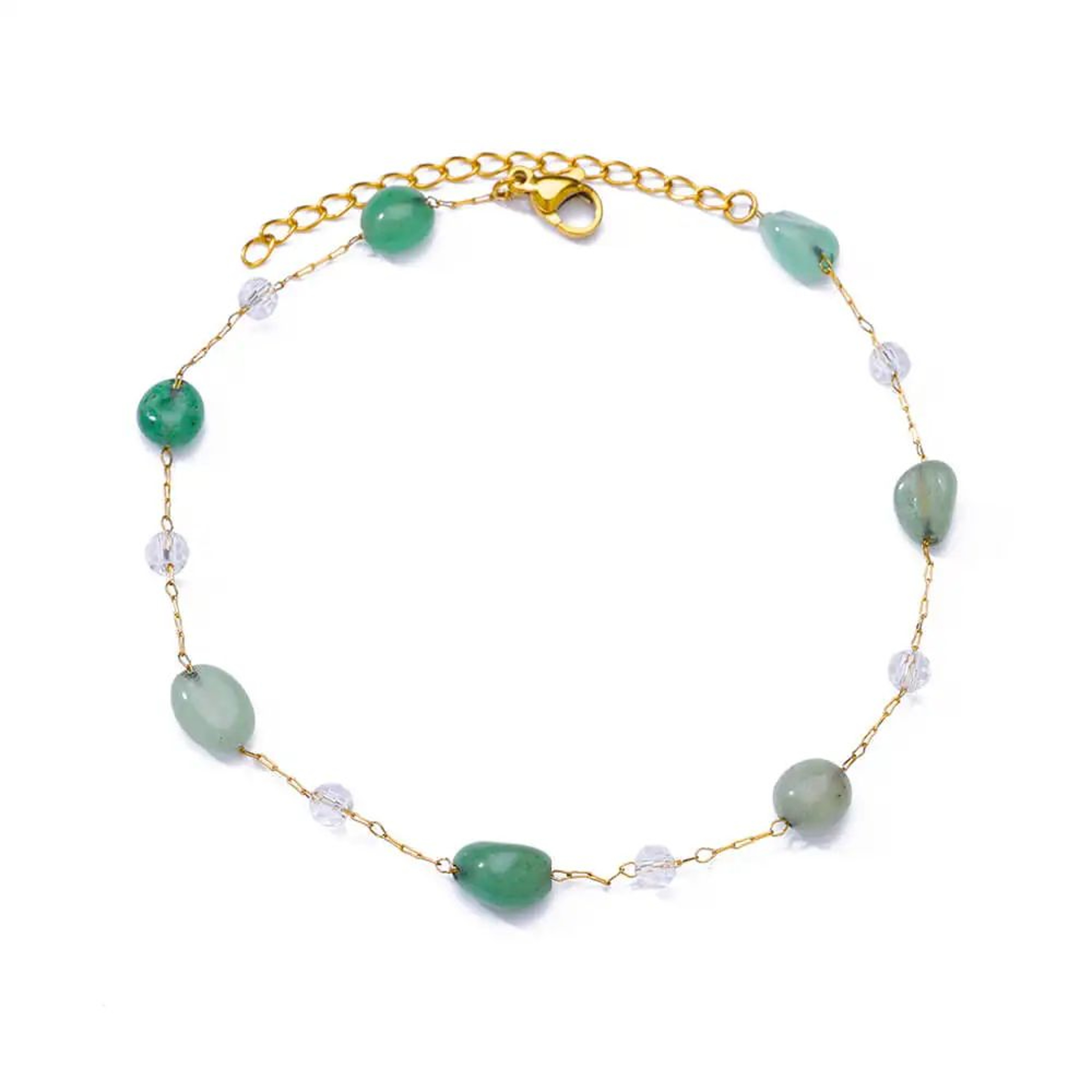 Elegant Zircon Flower Bracelet  Gold Color Stainless Steel Floral Charm Bracelet For Women 6