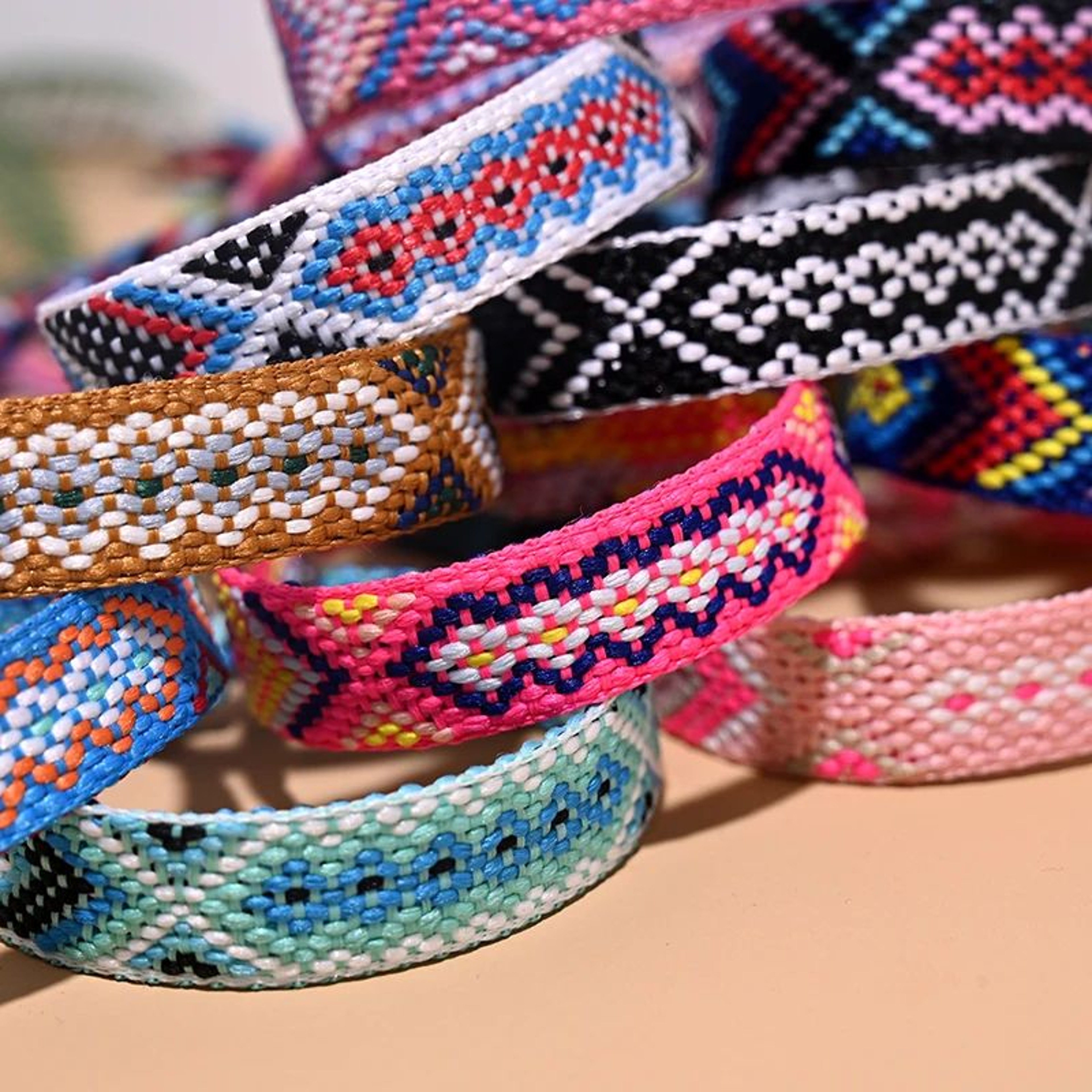 12pcs Handmade Friendship Bracelets  Adjustable Boho Macrame Woven Charm Bracelets For Women 2