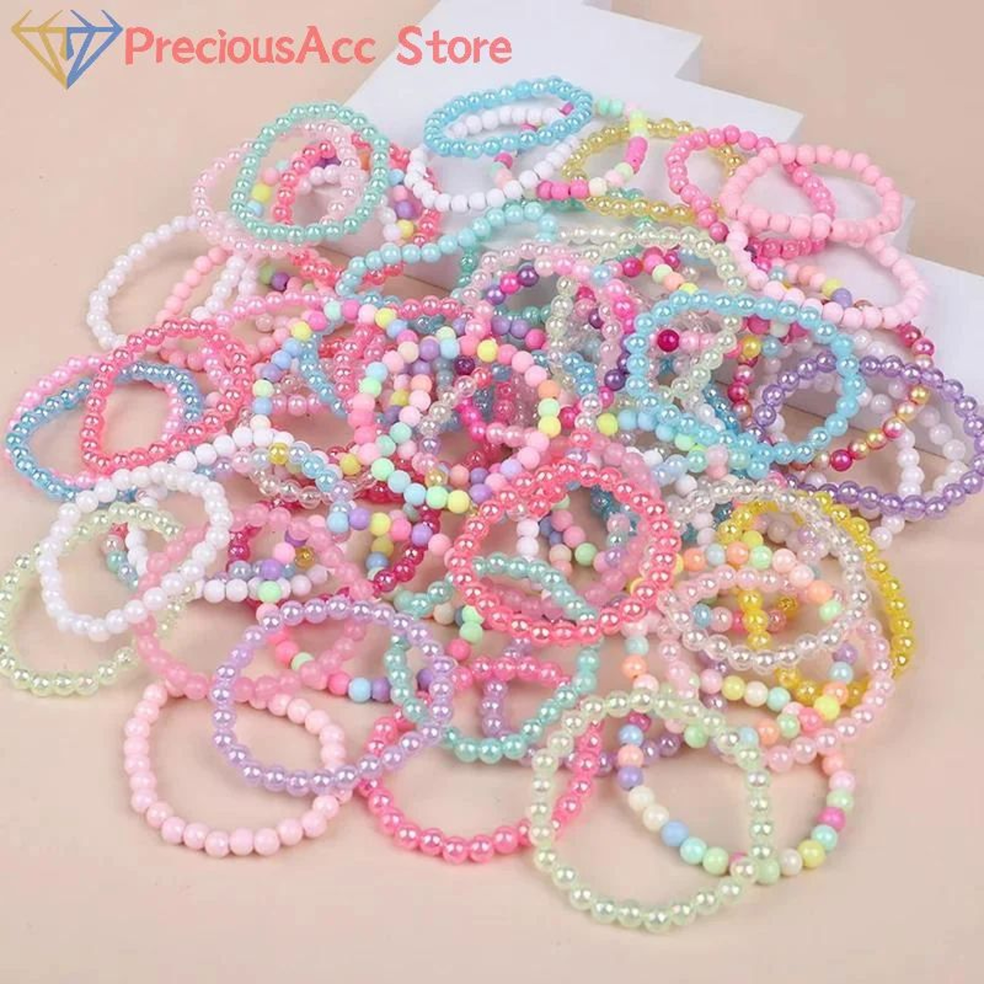 Colorful Beaded Kids Bracelet Set  Party Favor Bracelets Birthday Goodie Bag Fillers  Wedding Guest