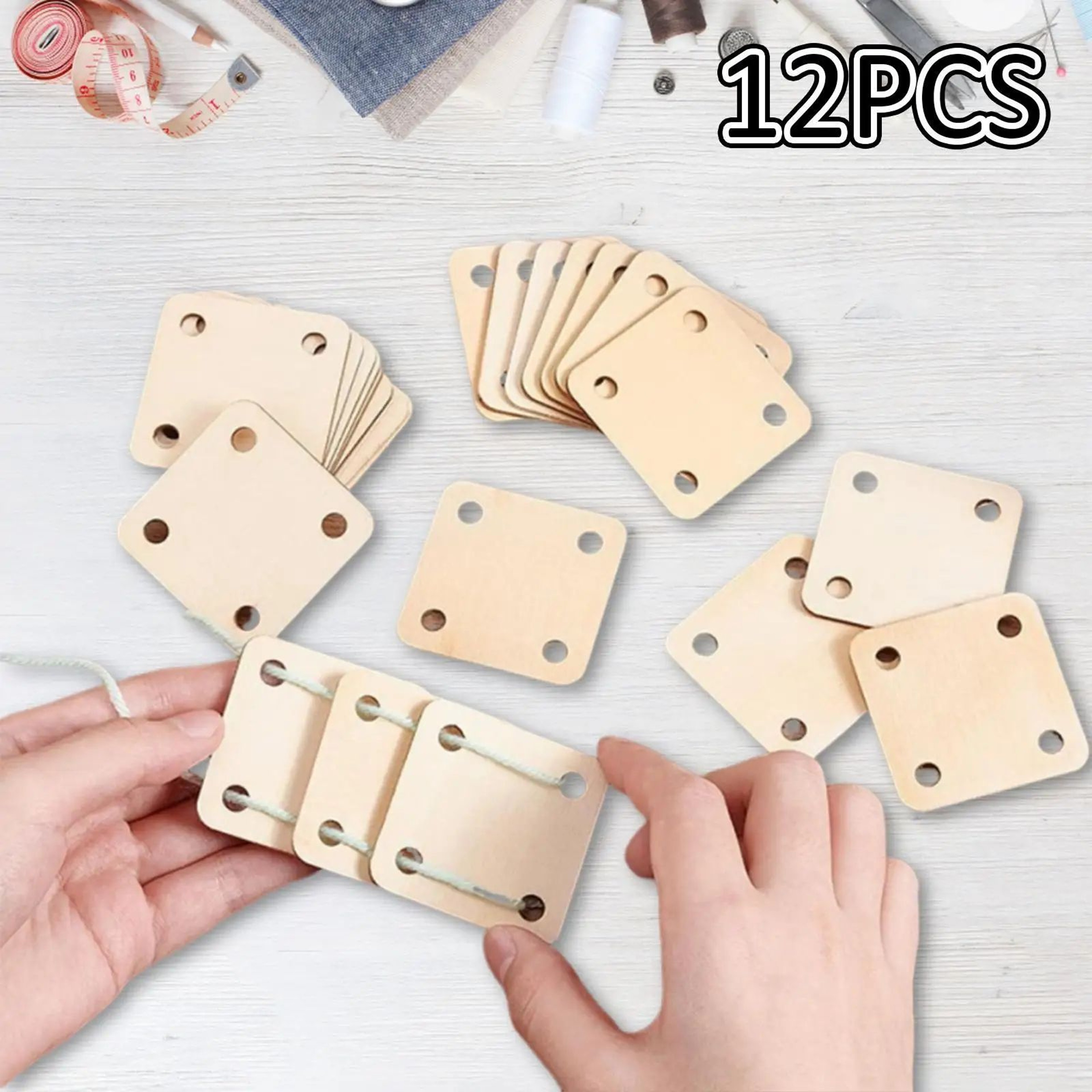 Wooden Tablet Weaving Cards Set  2 X 2 In Blank Knitting Loom Cards For Tapestry Scarf Hat  DIY Wea 0