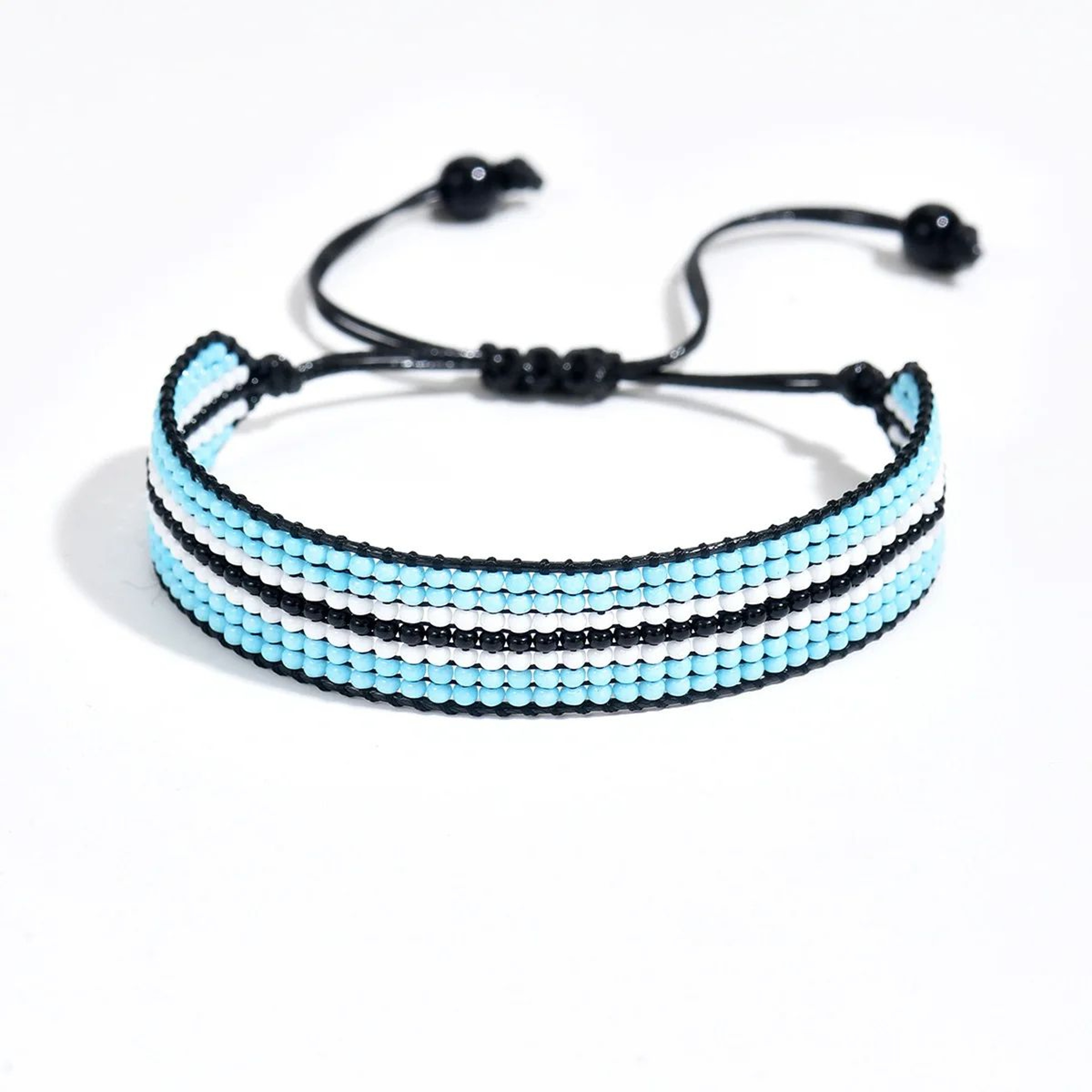 Meetvii Handwoven Seed Bead Adjustable Bracelet  National Flag Color Beaded Friendship Wristband 2