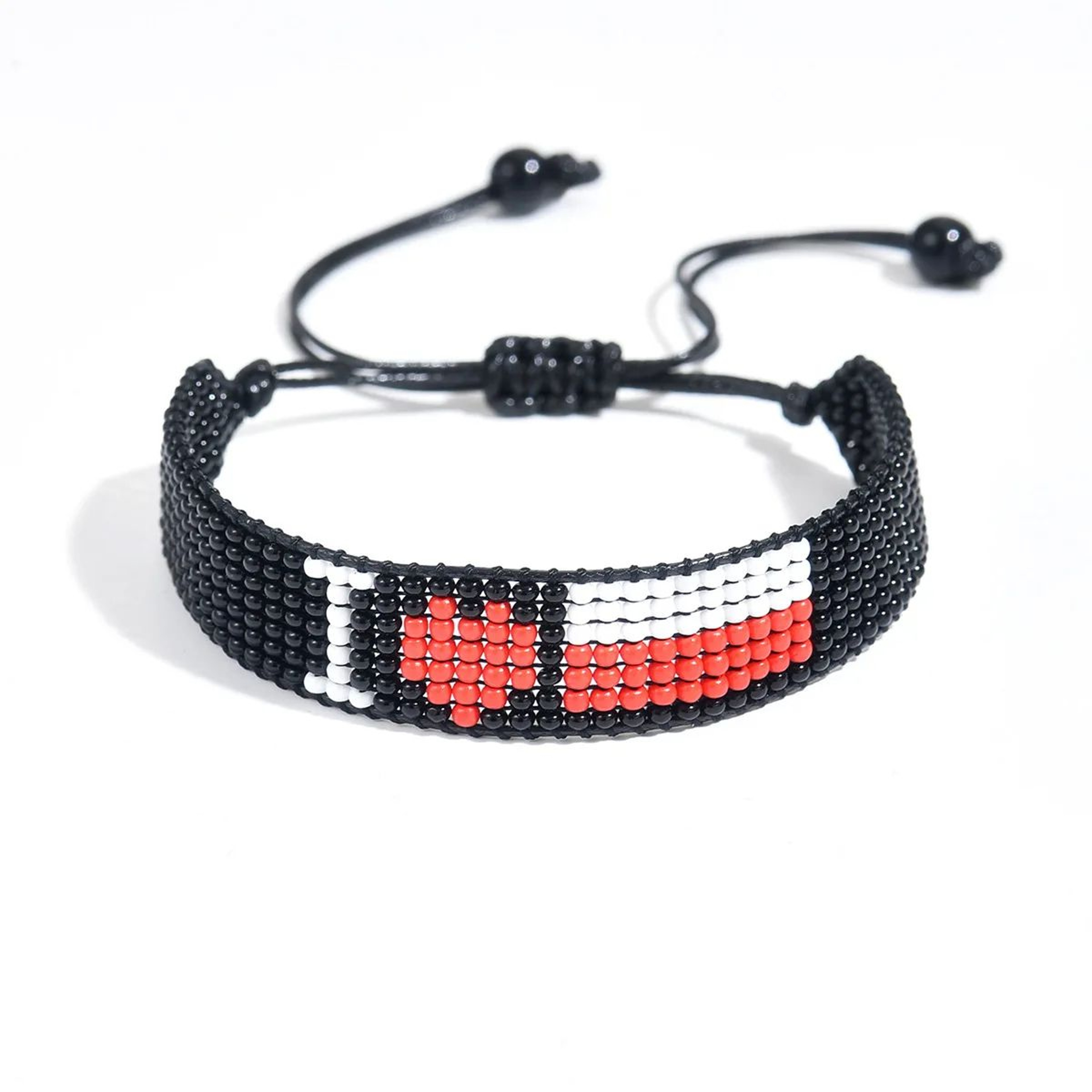 Meetvii Handwoven Seed Bead Adjustable Bracelet  National Flag Color Beaded Friendship Wristband 13