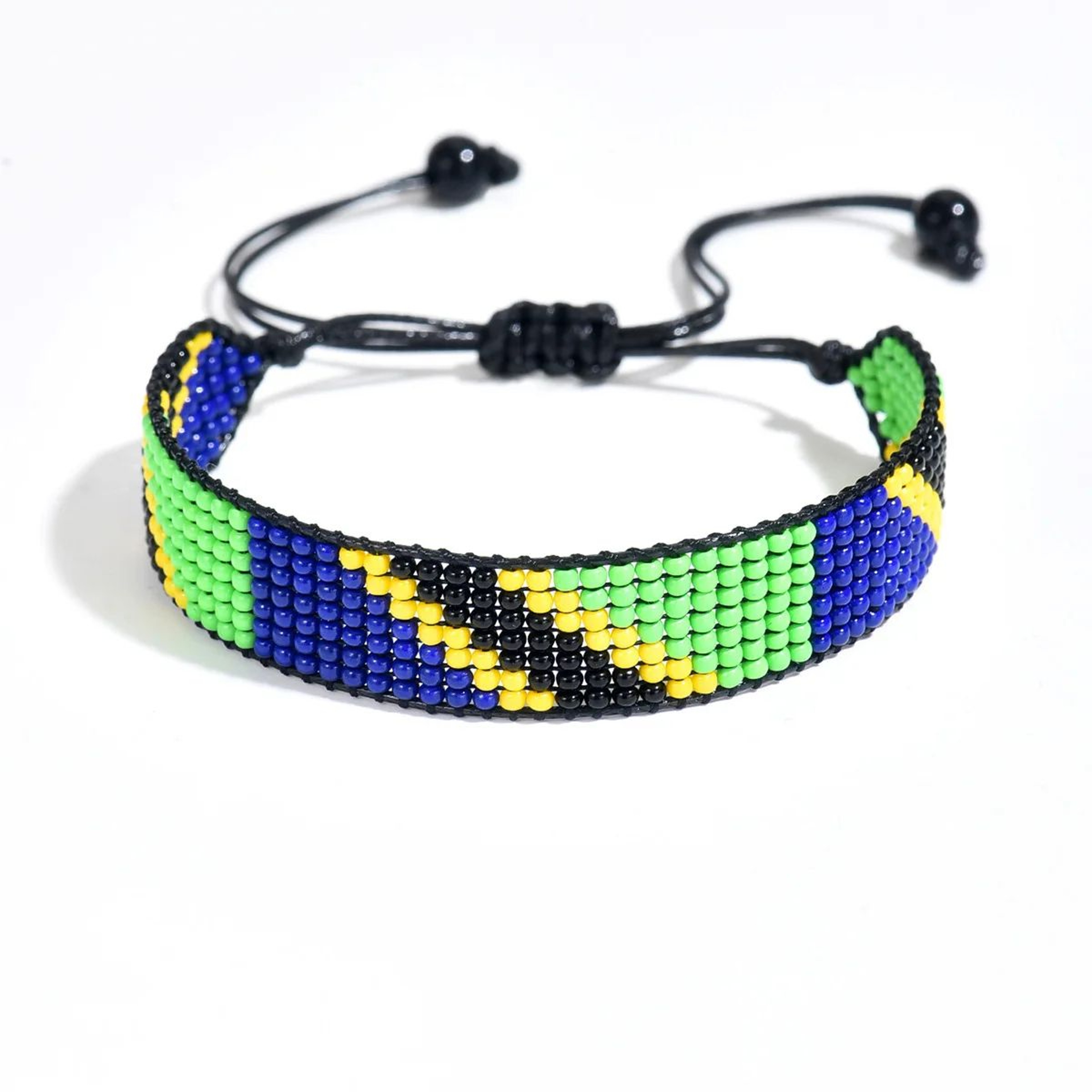 Meetvii Handwoven Seed Bead Adjustable Bracelet  National Flag Color Beaded Friendship Wristband 12