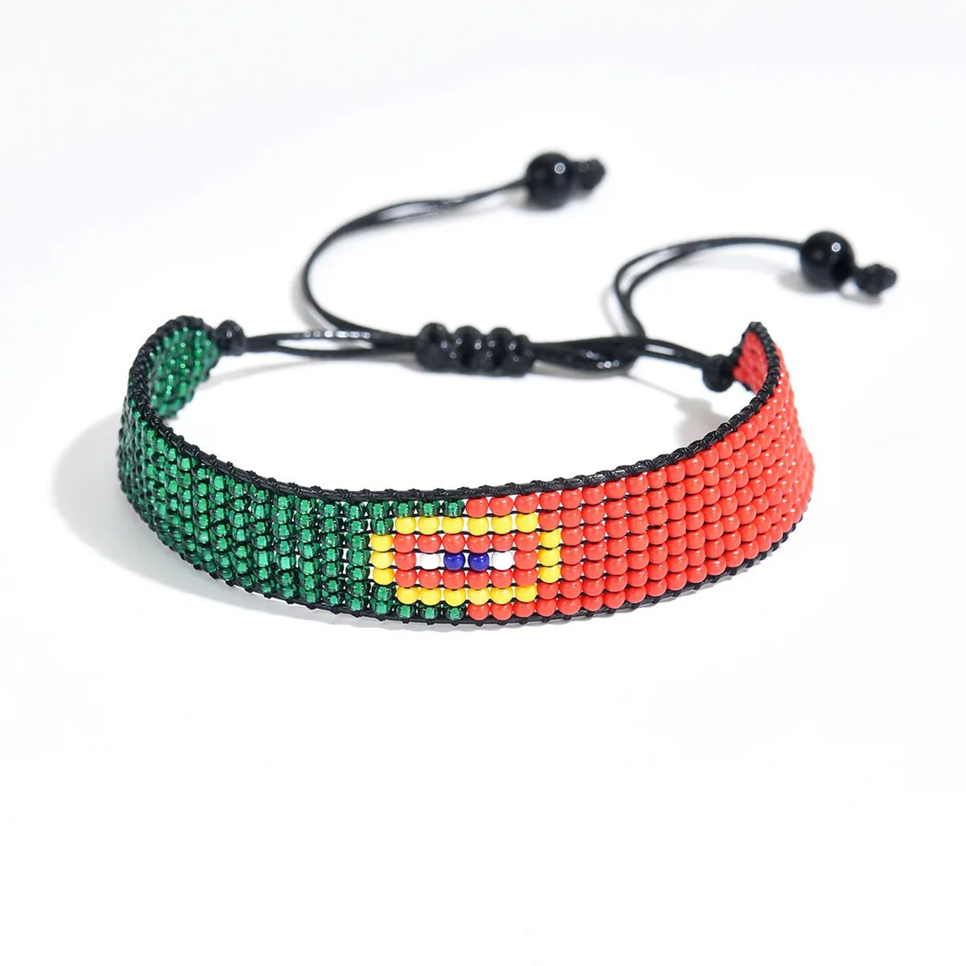 Meetvii Handwoven Seed Bead Adjustable Bracelet  National Flag Color Beaded Friendship Wristband 14