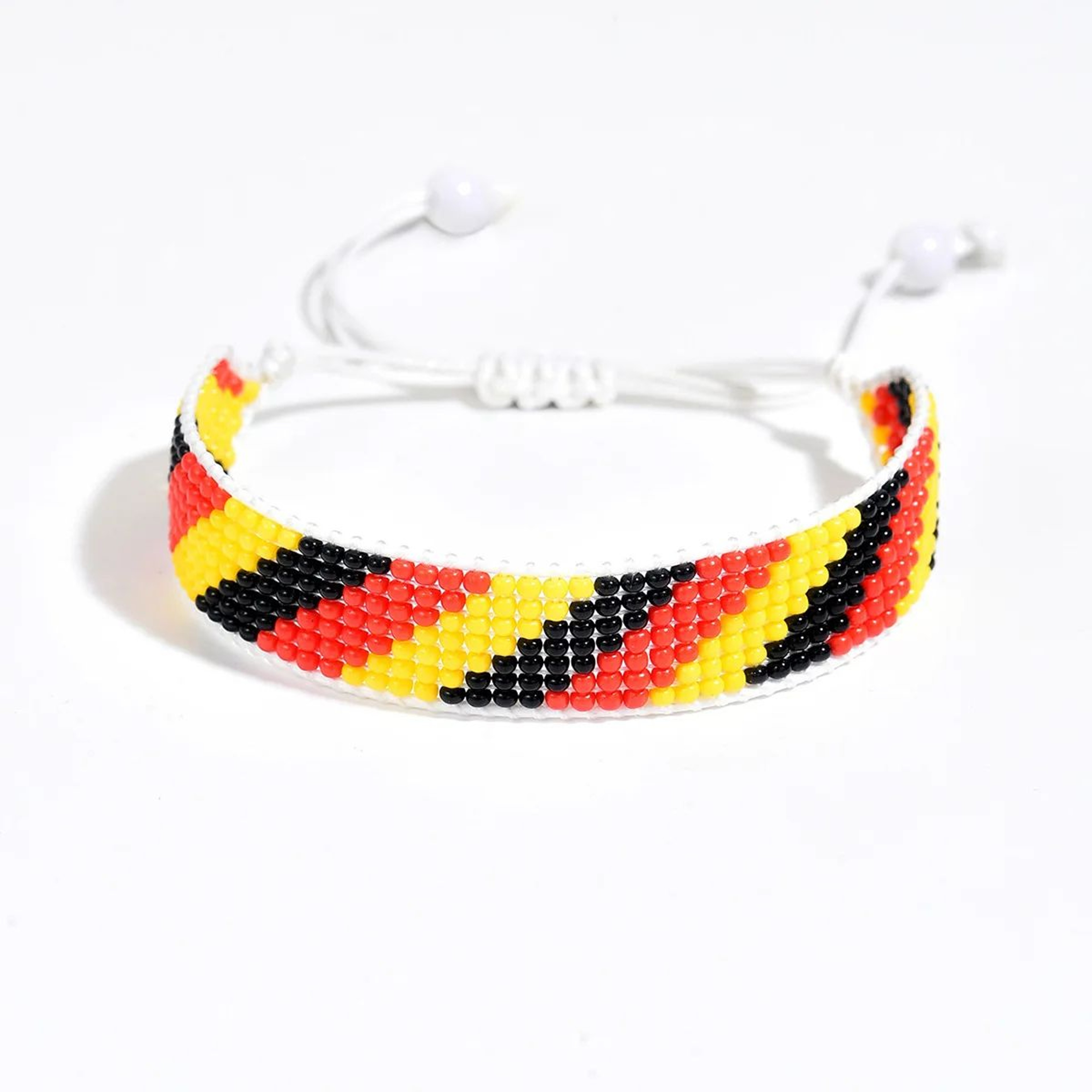 Meetvii Handwoven Seed Bead Adjustable Bracelet  National Flag Color Beaded Friendship Wristband 23
