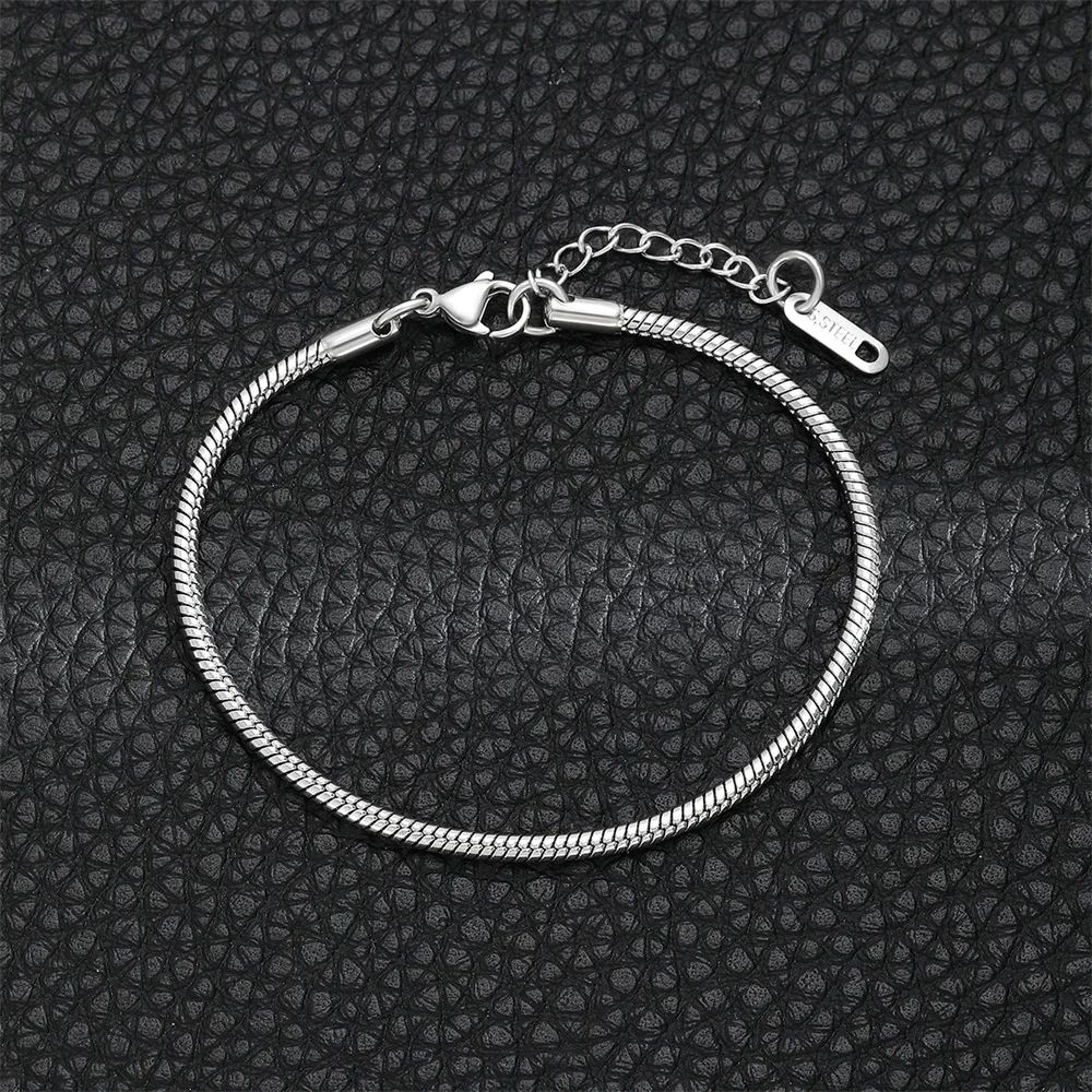 Stainless Steel Snake Chain Bracelet  185 Cm Gold Tone Retro Link Bracelet For Women  Men 7