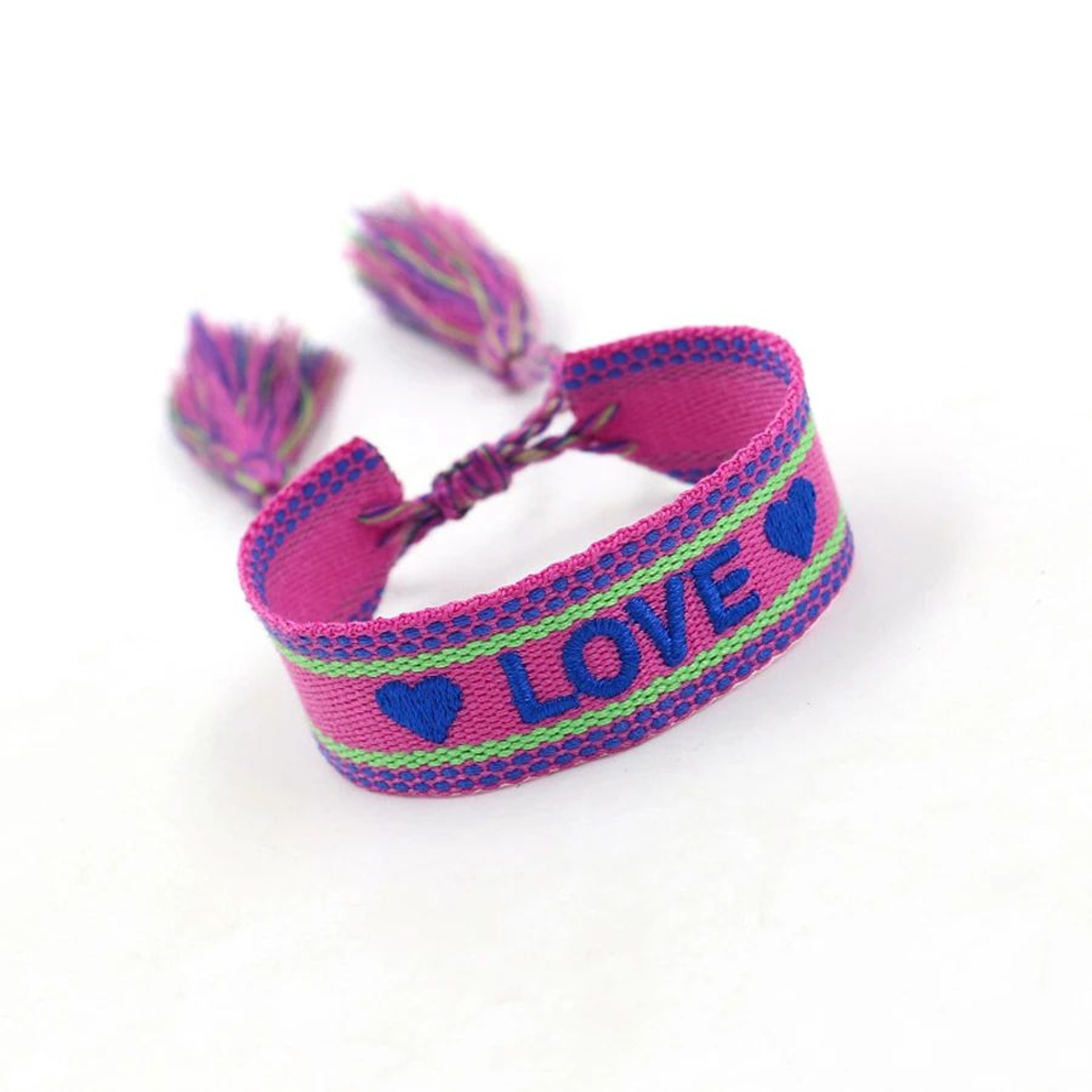 Boho Woven Friendship Wrap Bracelet  Handmade Braided Love Heart Embroidered Adjustable Rope Bracel 20