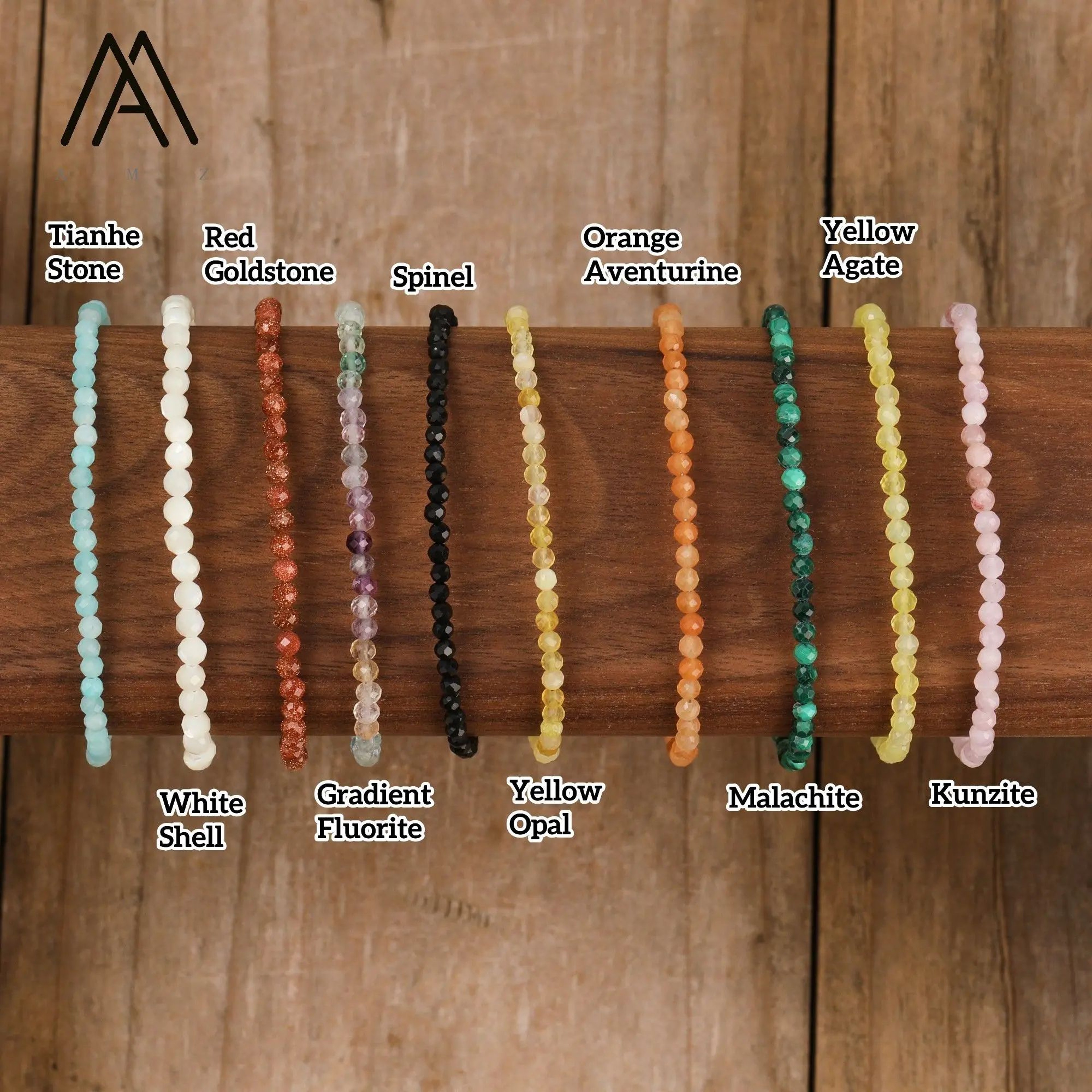 Bohemian Faceted Gemstone Bead Bracelet  3 Mm Crystal Stretch Friendship Bracelet For Women  Men 5