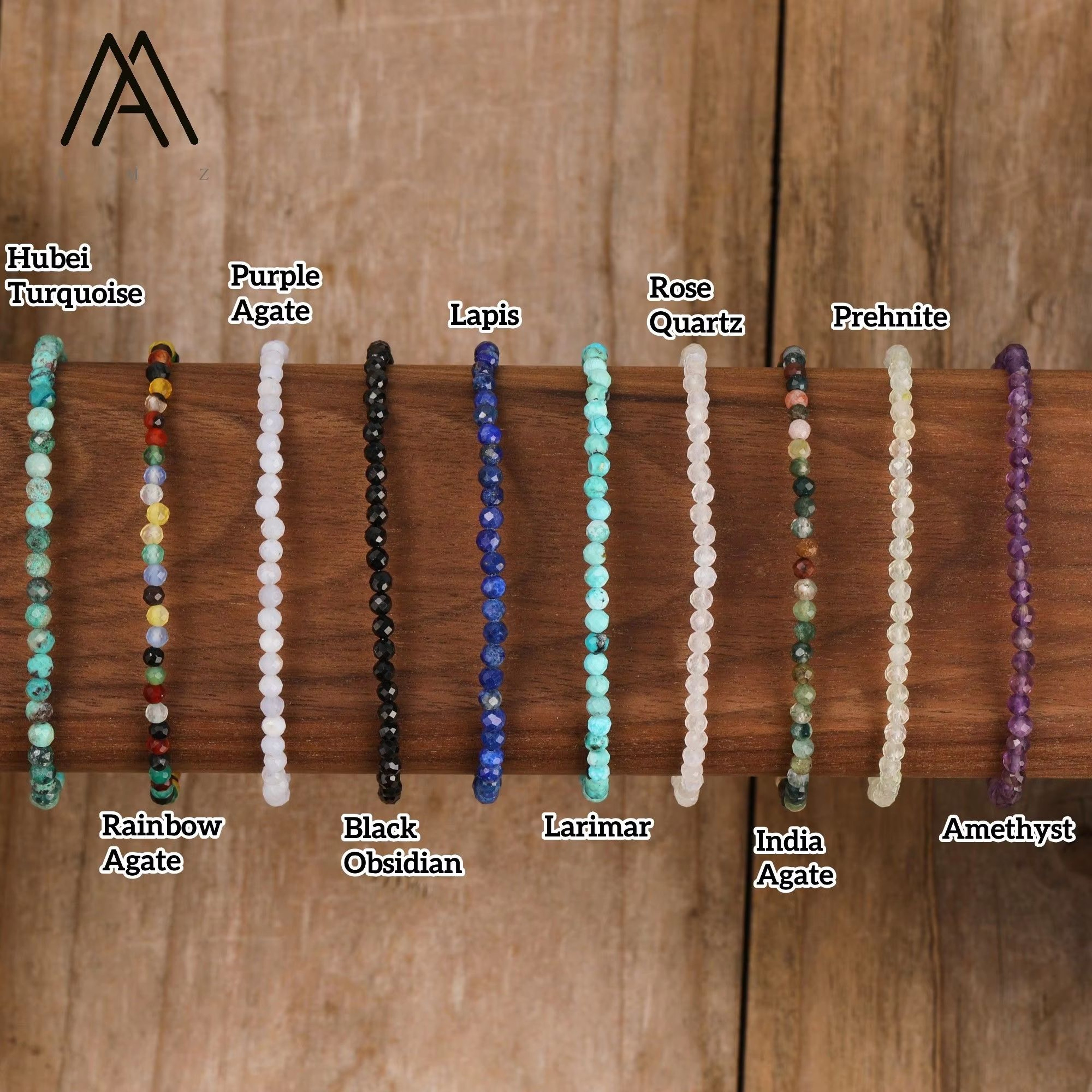 Bohemian Faceted Gemstone Bead Bracelet  3 Mm Crystal Stretch Friendship Bracelet For Women  Men 11