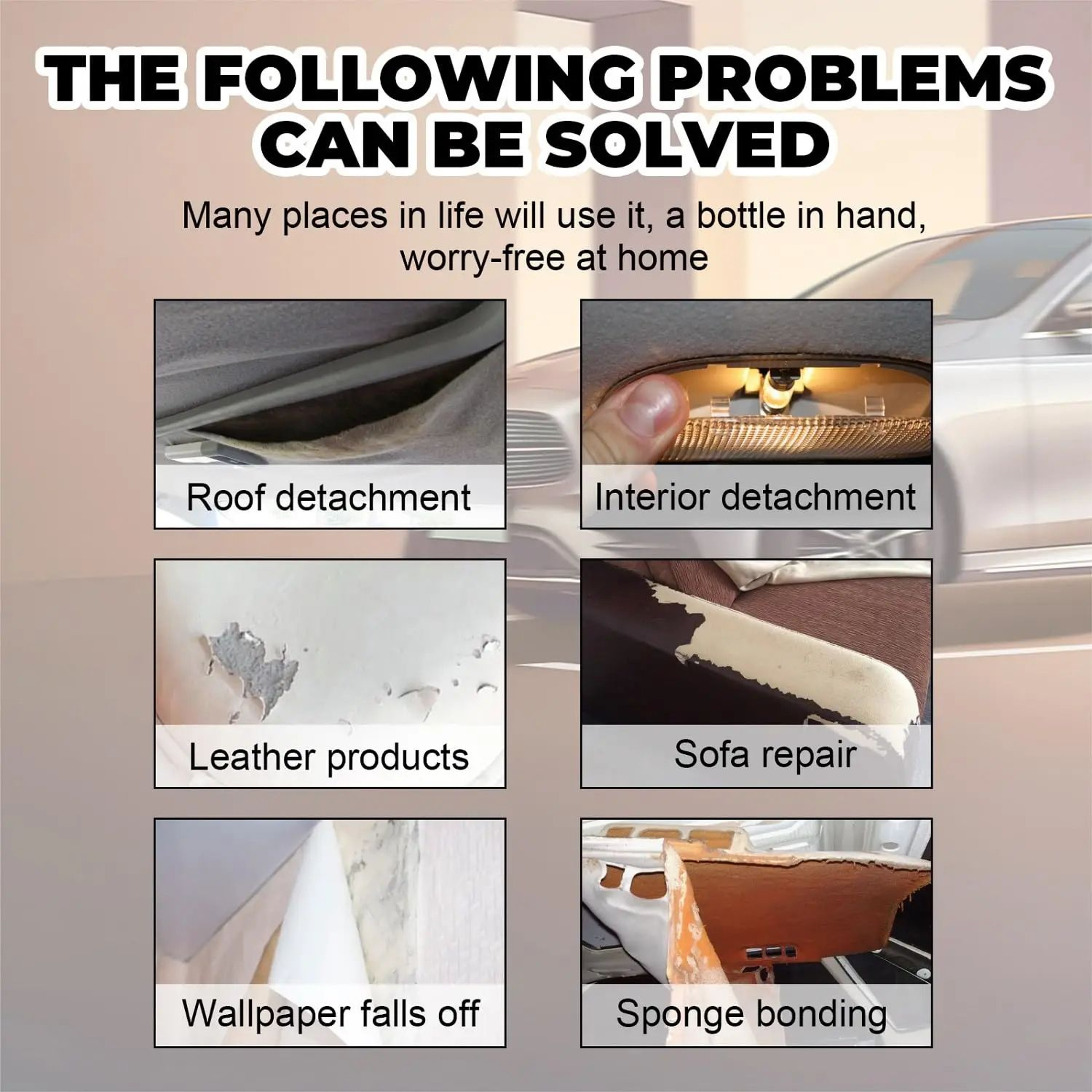 Car Headliner Repair Adhesive  Strong Fabric  Upholstery Glue For Roof Liner Leather Foam  Automoti 1