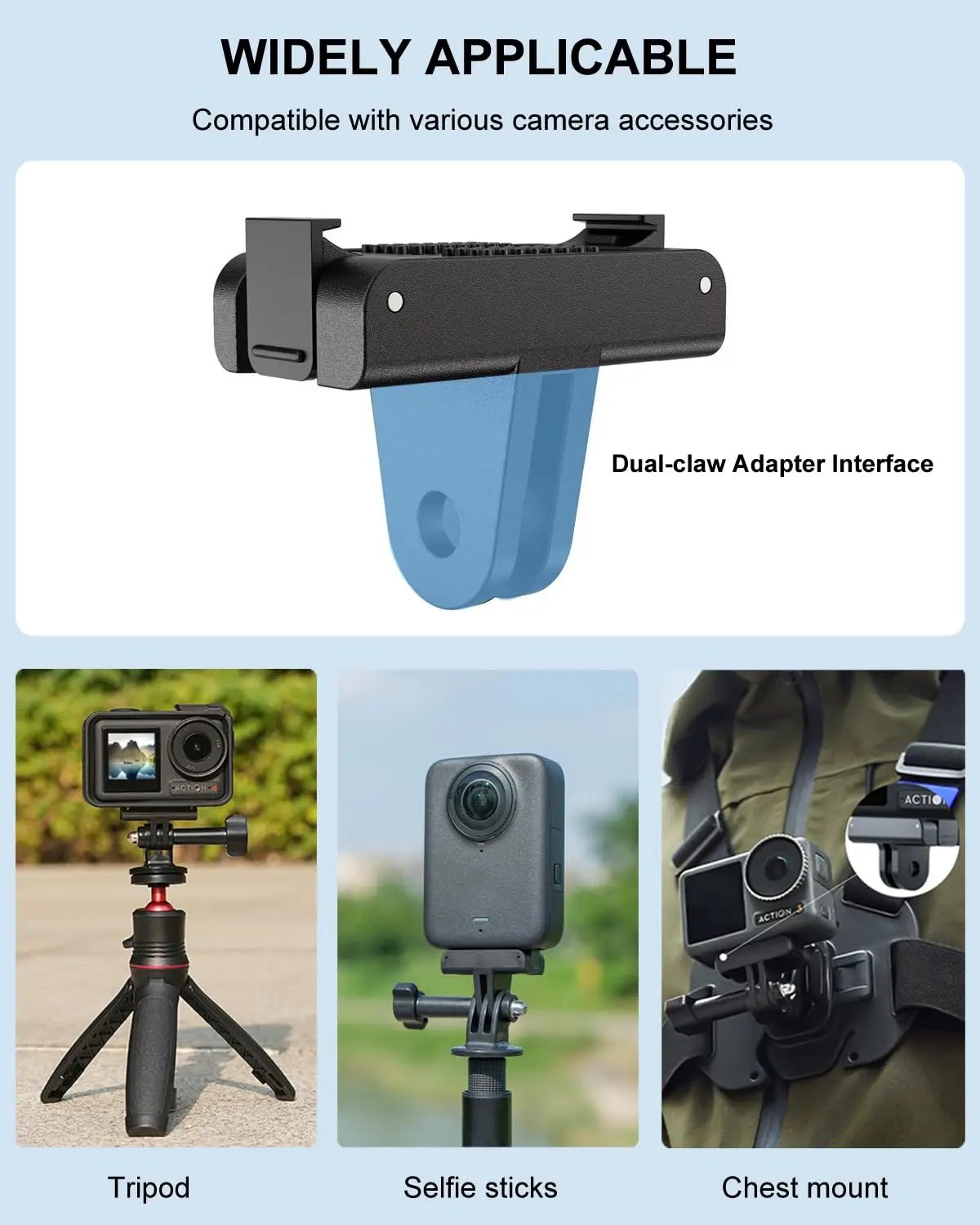 Magnetic QuickRelease Adapter Mount Base For DJI Osmo Action 5 Pro43  Osmo 360  Extension Bracket A 4